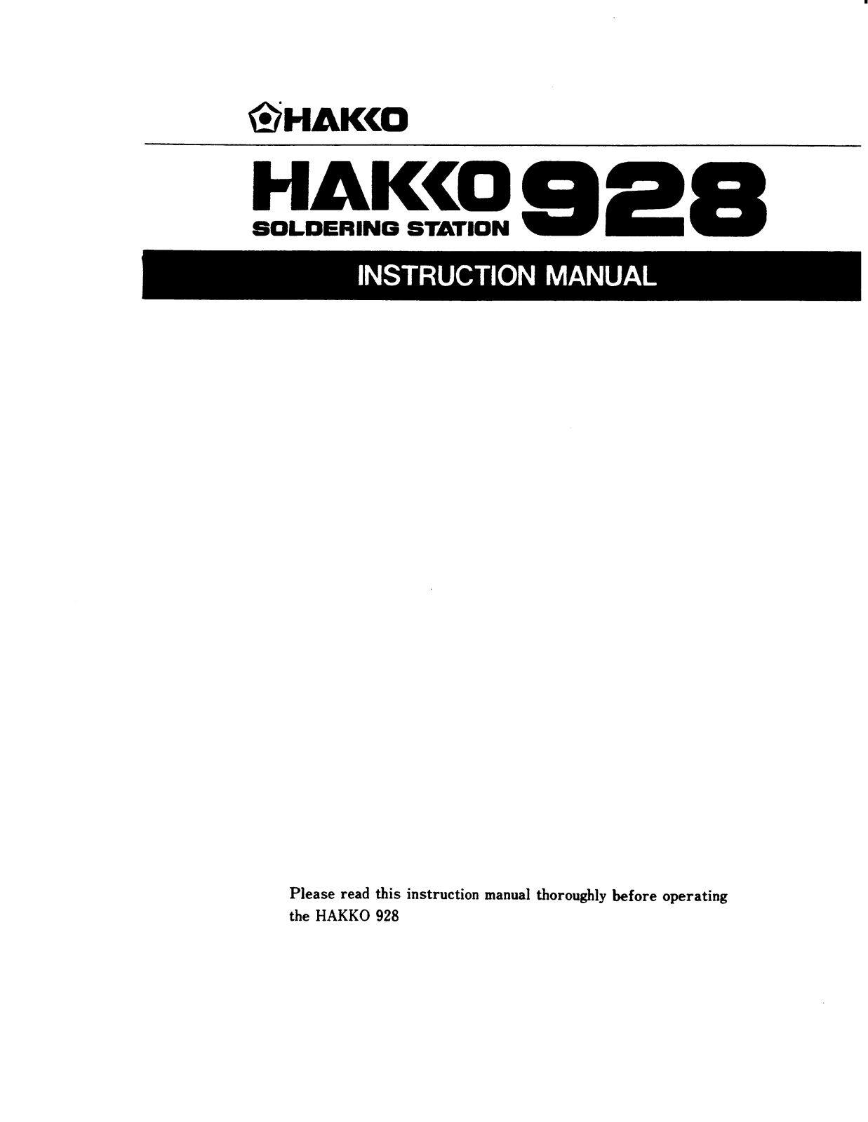 Hakko 928 User Manual