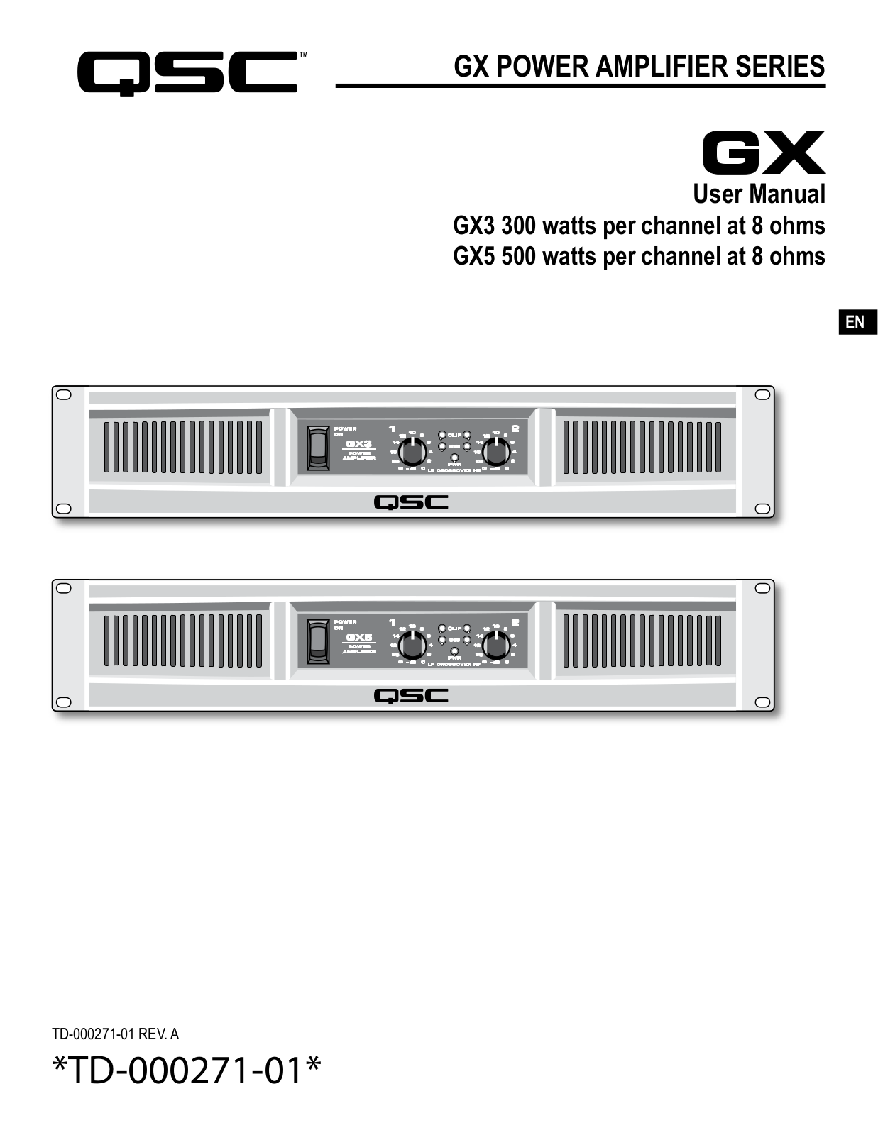 QSC Audio TD-000271-01 User Manual