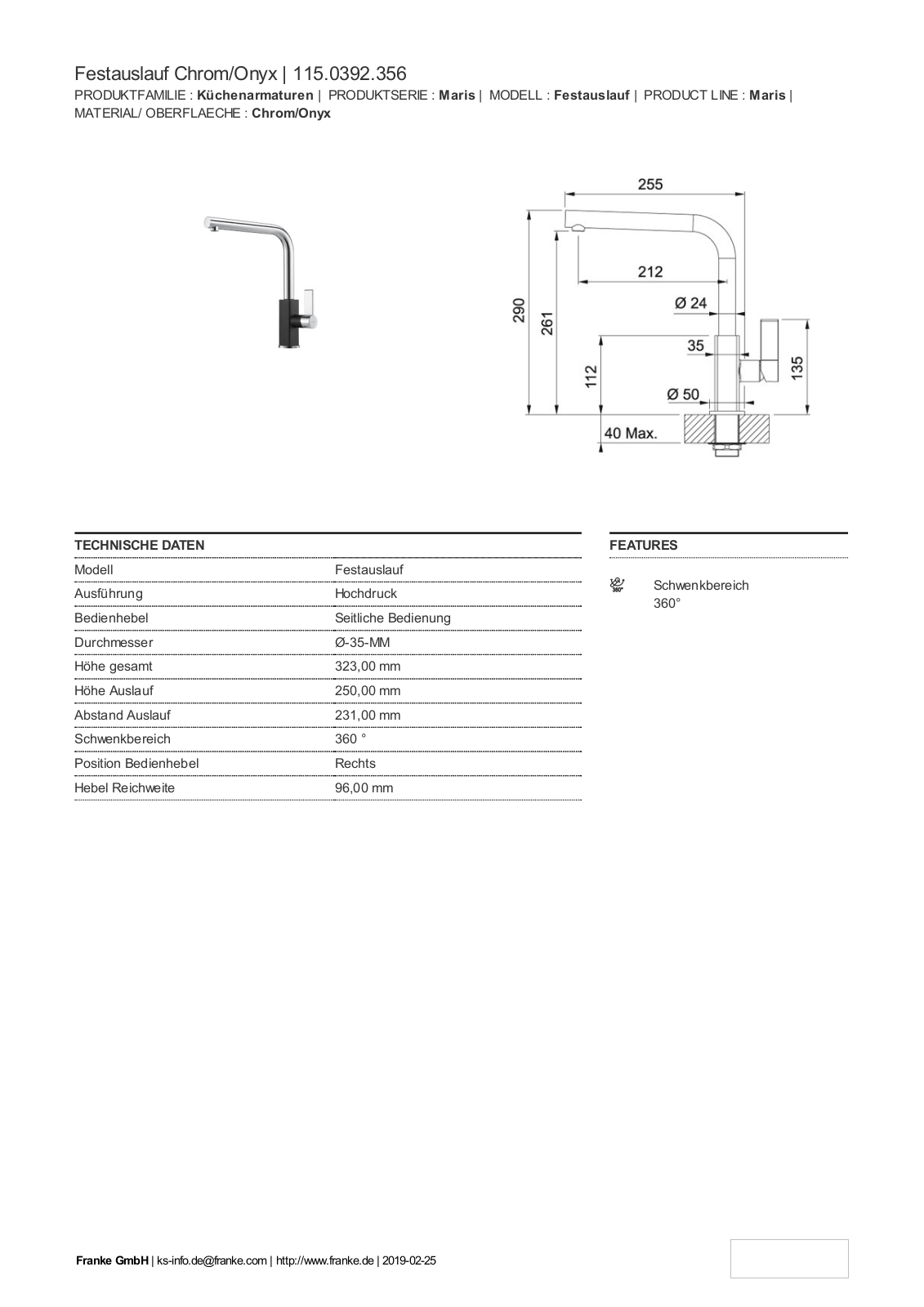 Franke 115.0392.356 Service Manual