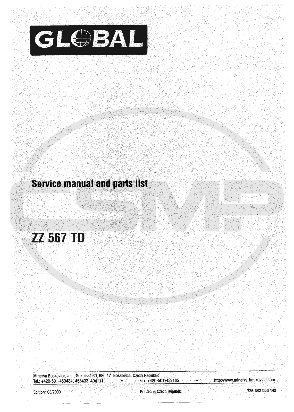 Global ZZ-567-TD Parts Book