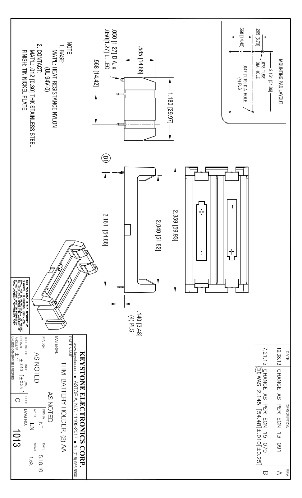 KEYSTONE KEYSTONE 1013 Datasheet - ManualMachine.com