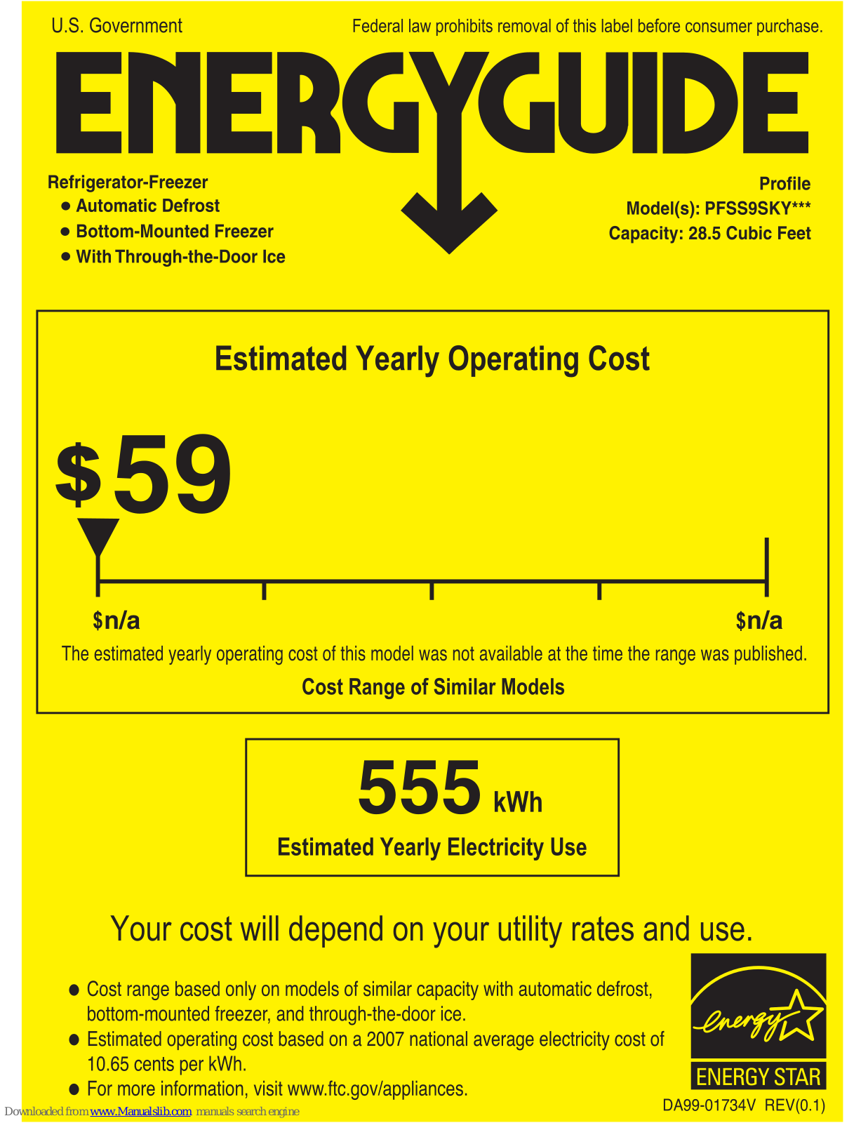 GE PFSS9SKYSS, Profile PFSS9SKY Series Energy Manual