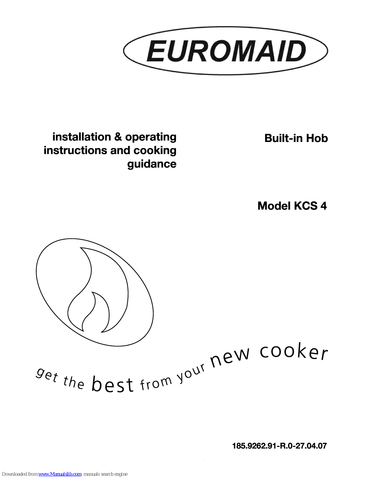 Euromaid KCS 4 Installation & Operating Instructions And Cooking Guidance