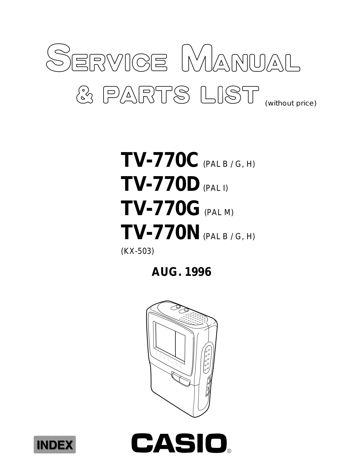 Casio TV-770C, TV-770D, TV-770G, TV-770N Service manual