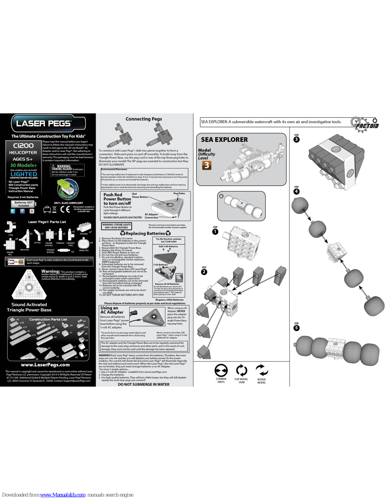 Laser Pegs Sea Explorer C1200 User Manual