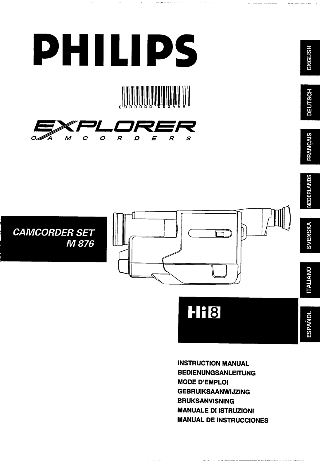 Philips M876, M876/21 User Manual