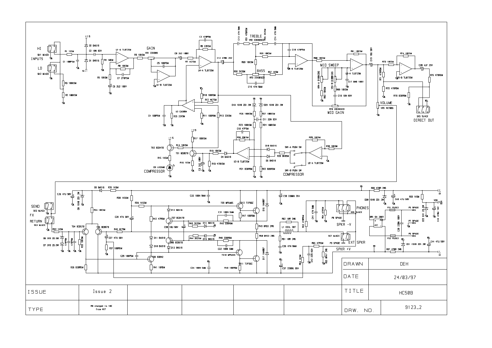 Laney HC50B Schematic