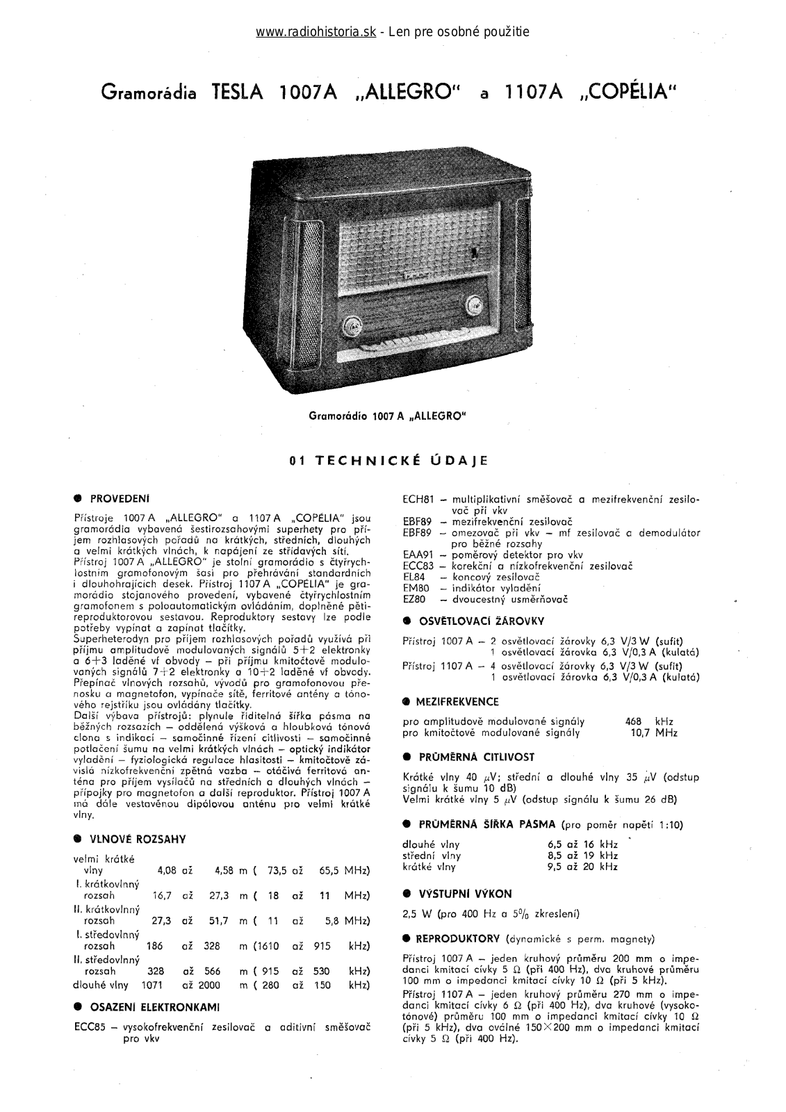 Tesla 1007A Allegro User Manual