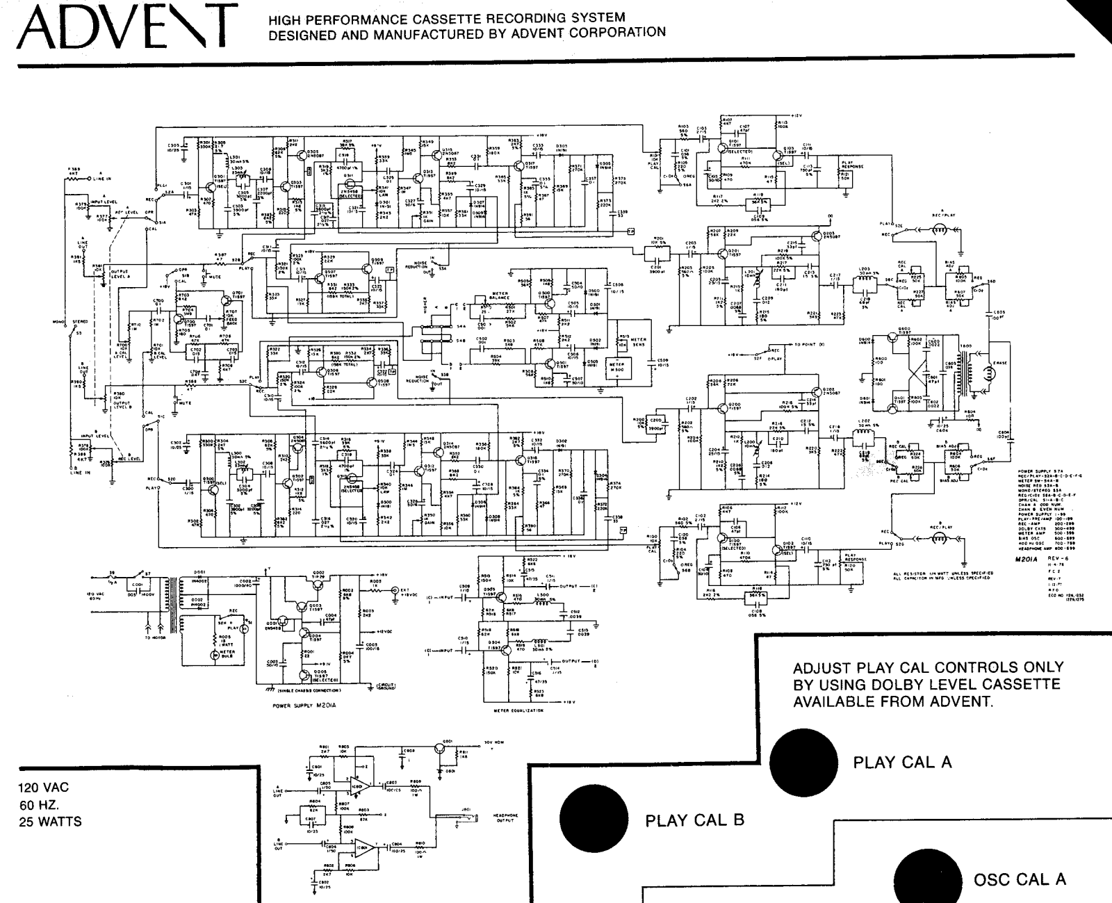 Advent M201A Schematic