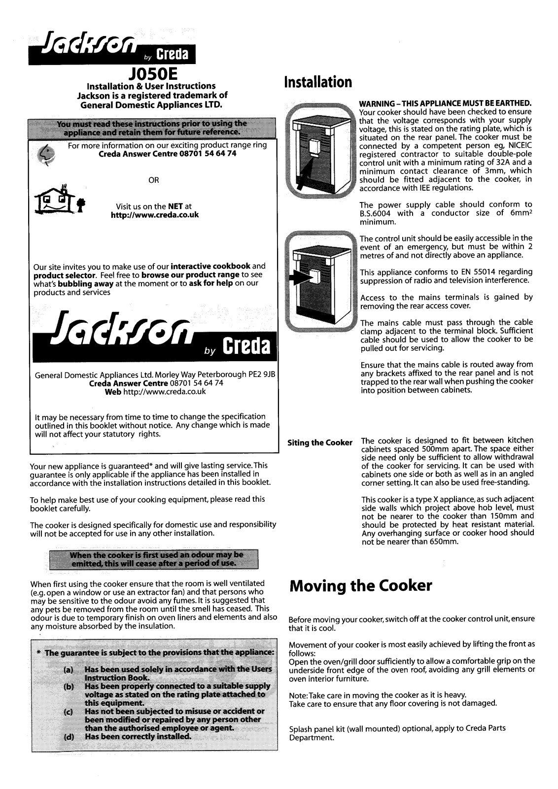 Jackson HBJ050 User Manual