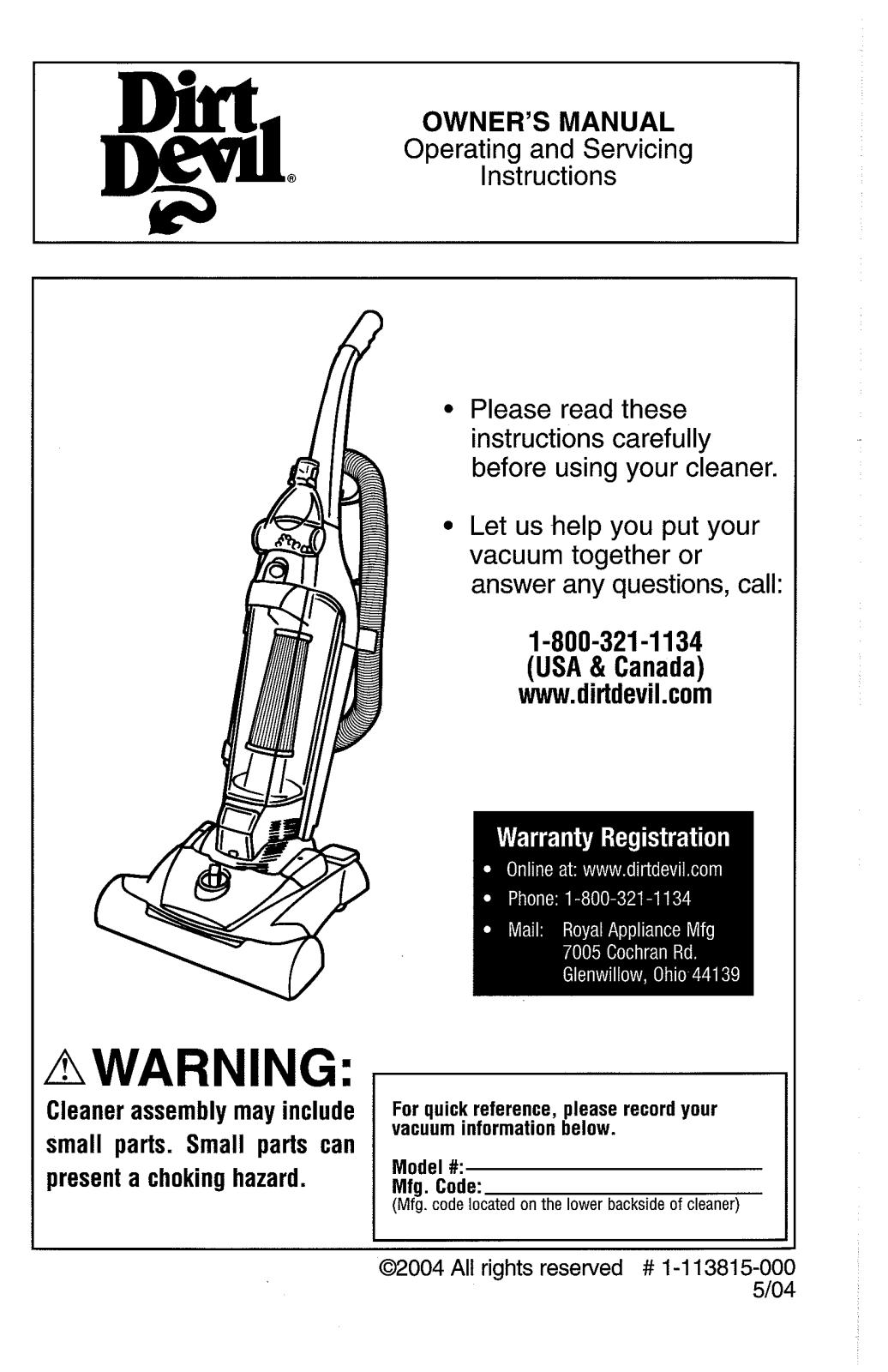 Dirtdevil M088700 User Manual - ManualMachine.com