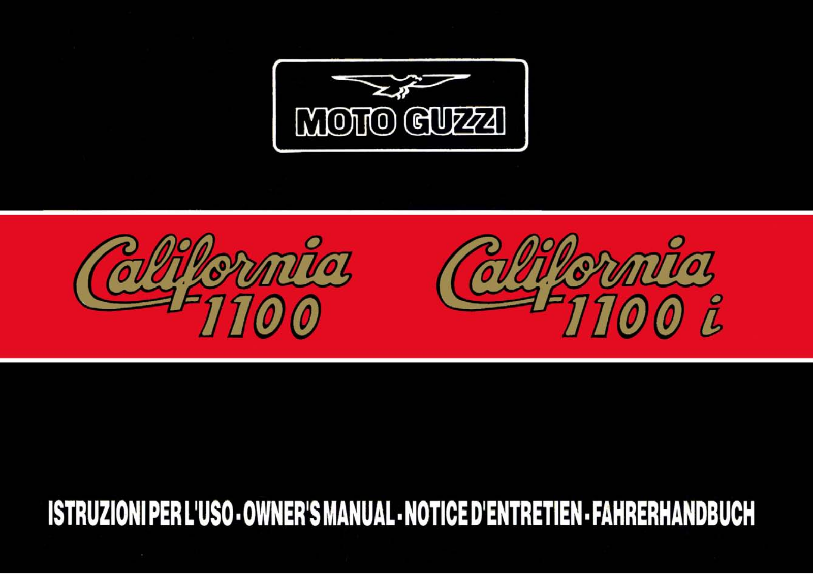 Moto Guzzi California 1100i 1994 Owner's manual