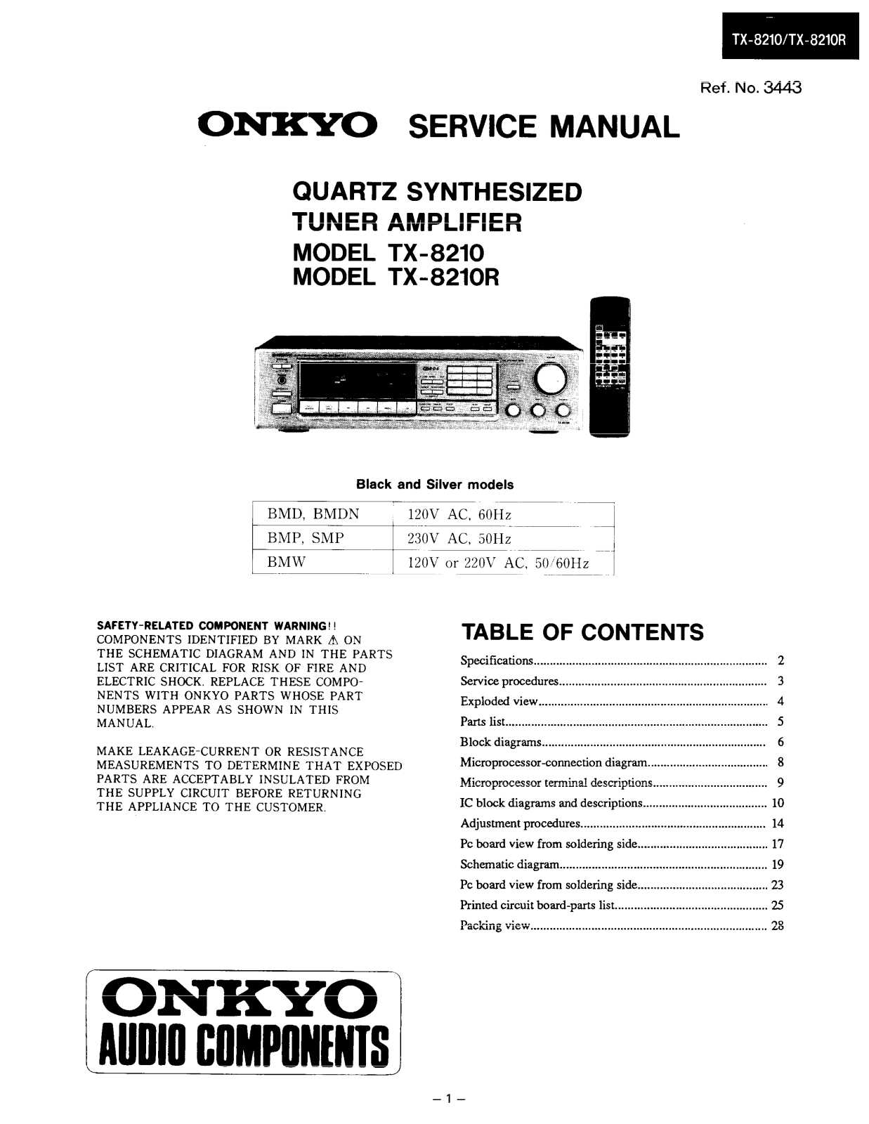 Onkyo TX-8210 Service manual