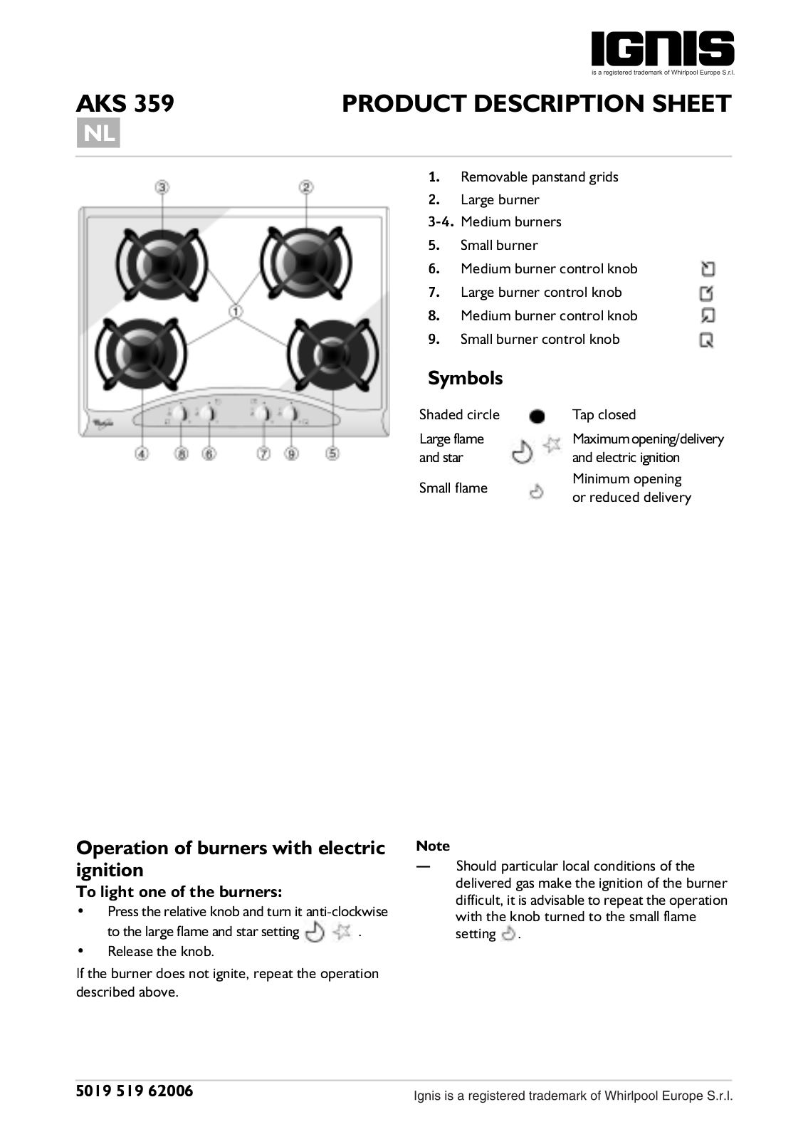 Whirlpool AKS 359/IX INSTRUCTION FOR USE