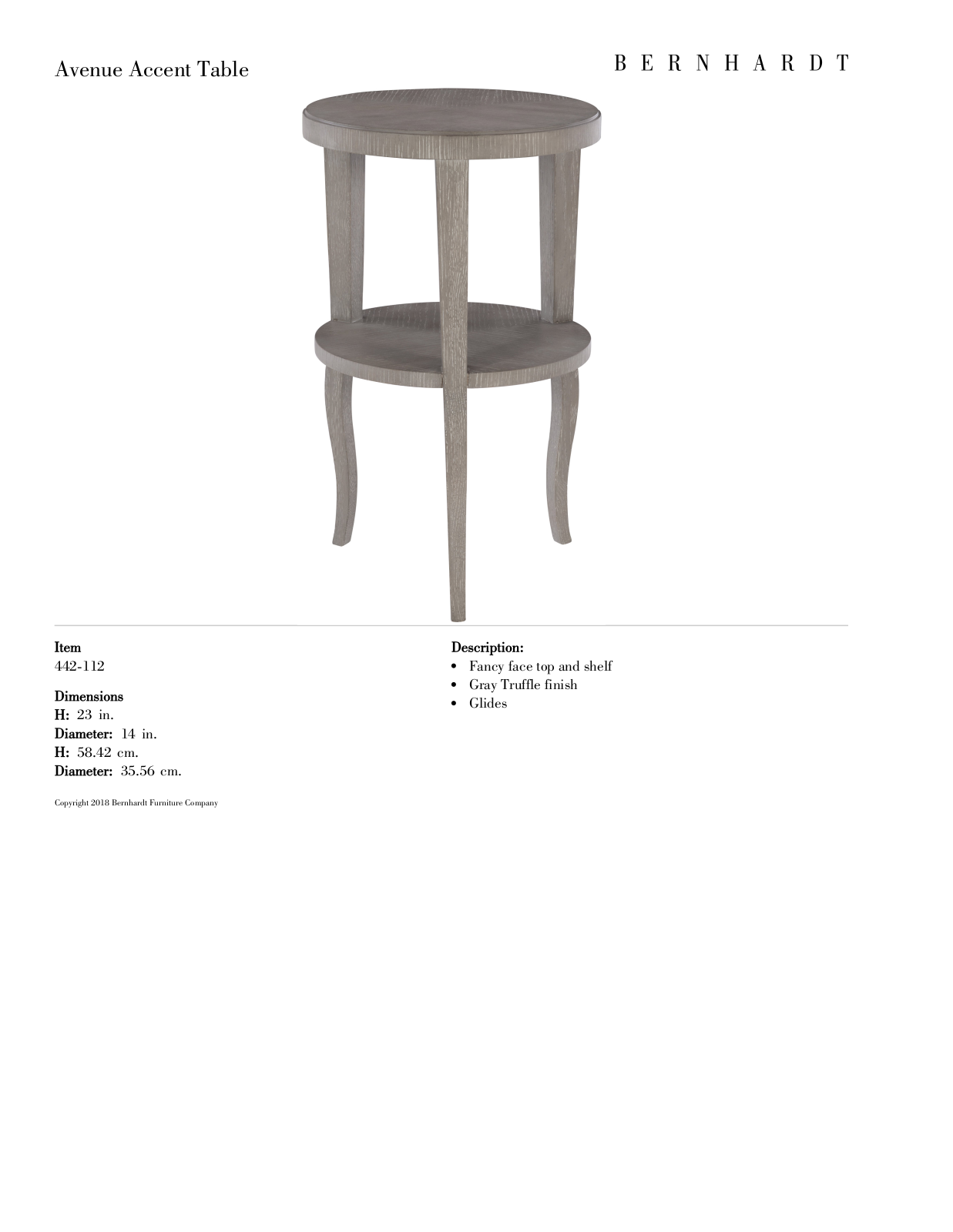 Bernhardt BHT12954 Specifications - ManualMachine.com