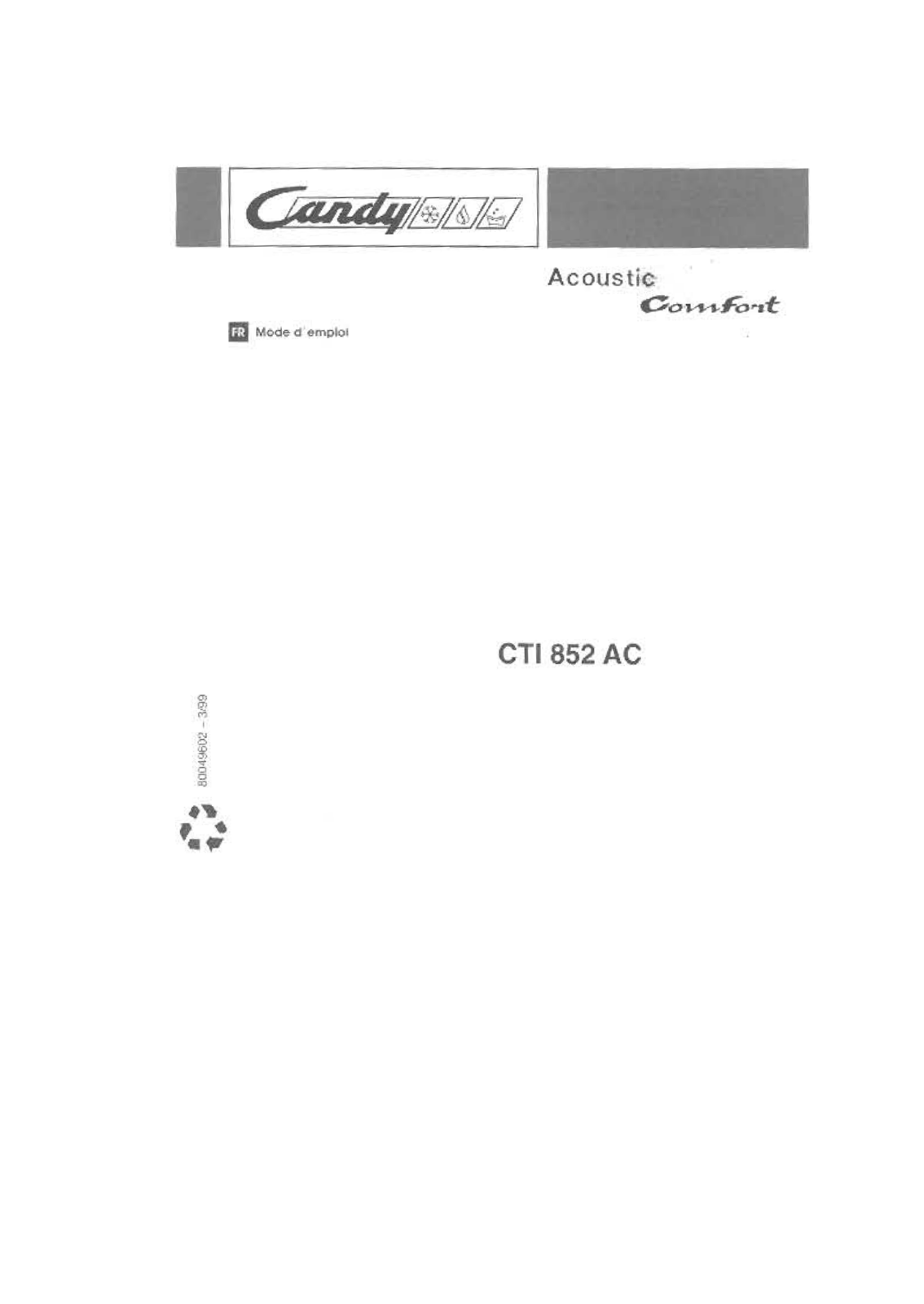 Candy CTI852AC User Manual