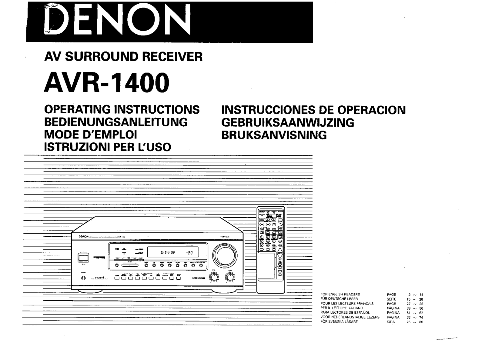 Denon AVR-1400 User Manual