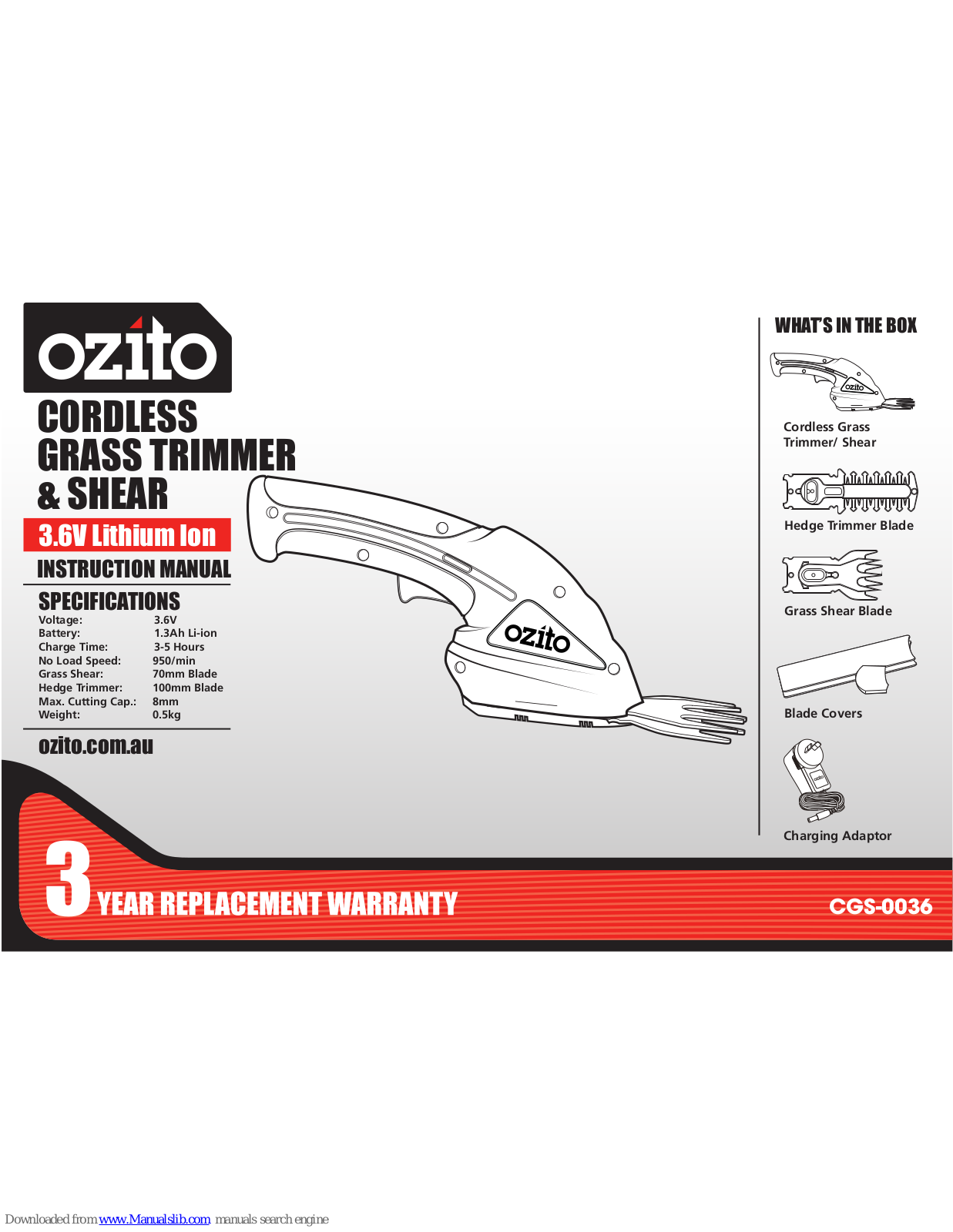 Ozito CGS-0036 Instruction Manual