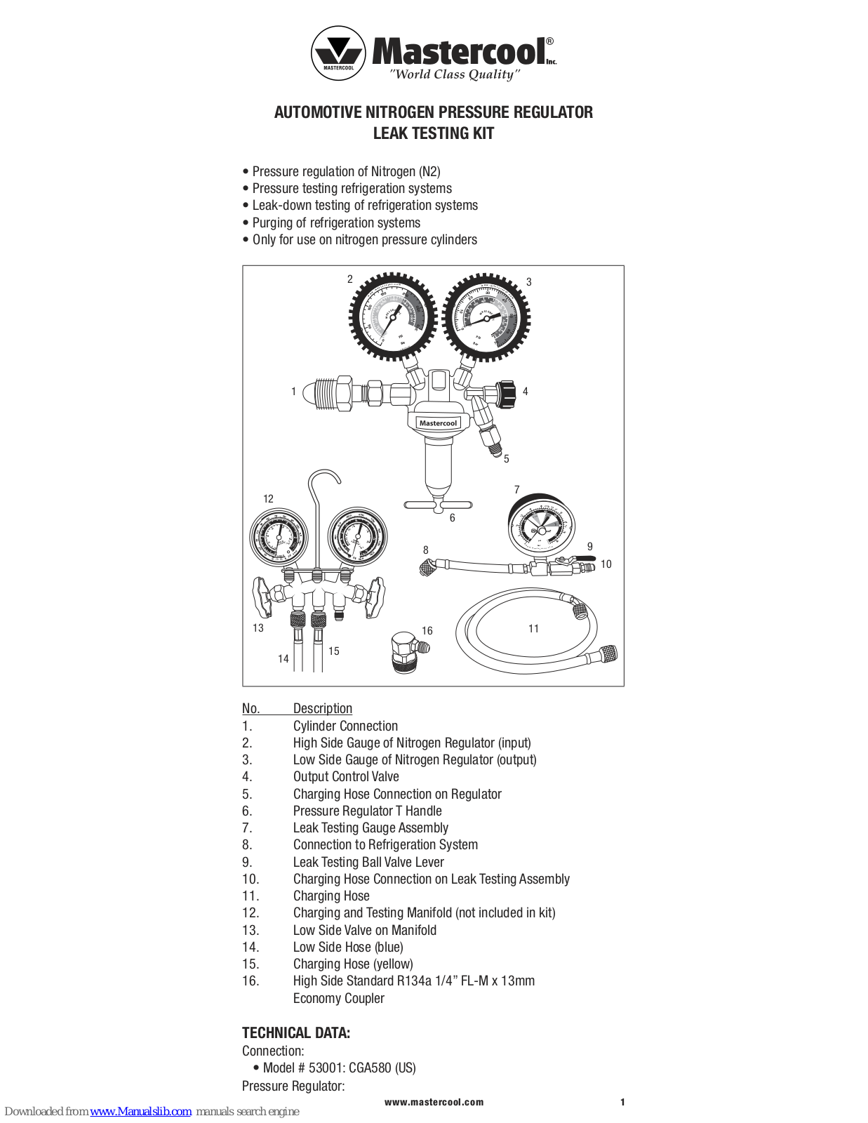 MasterCool 53010 User Manual