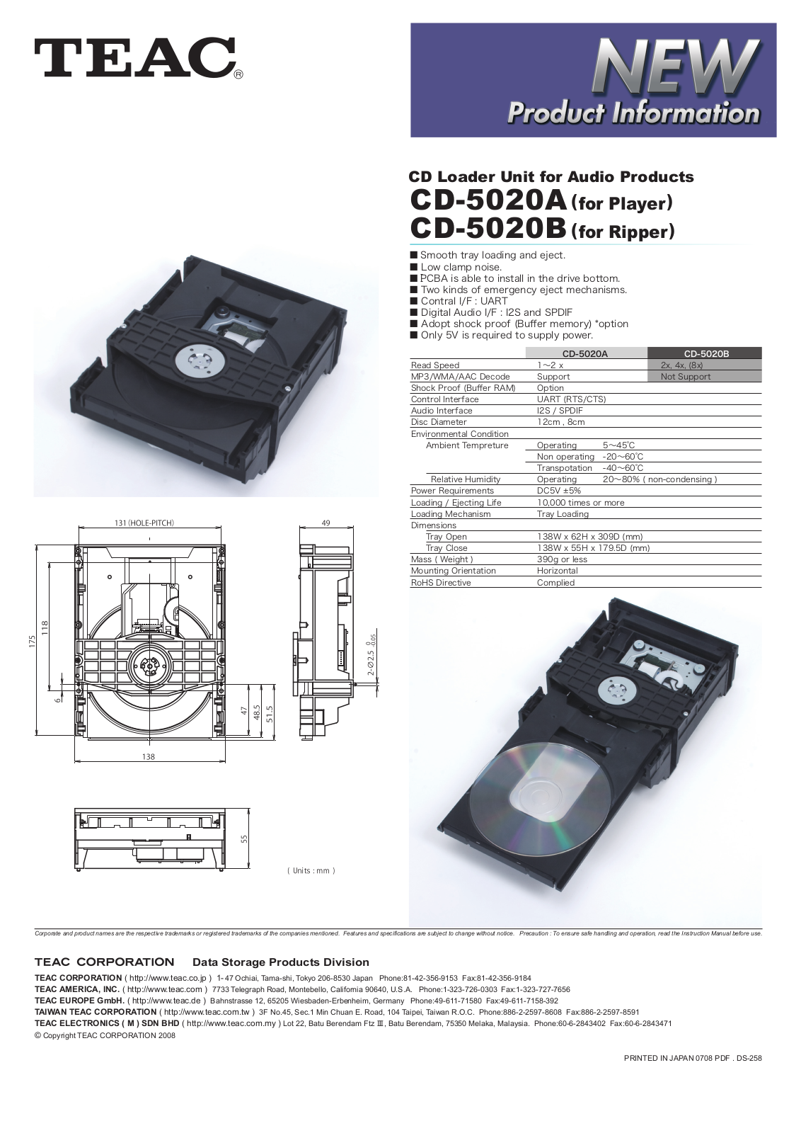 Teac CD-5020B, CD-5020A, CD-5020 User Manual