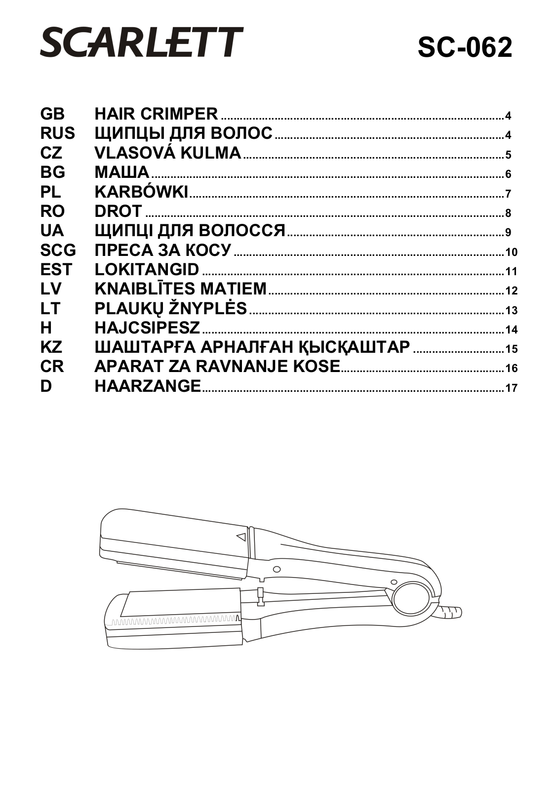 Scarlett SC-062 User manual