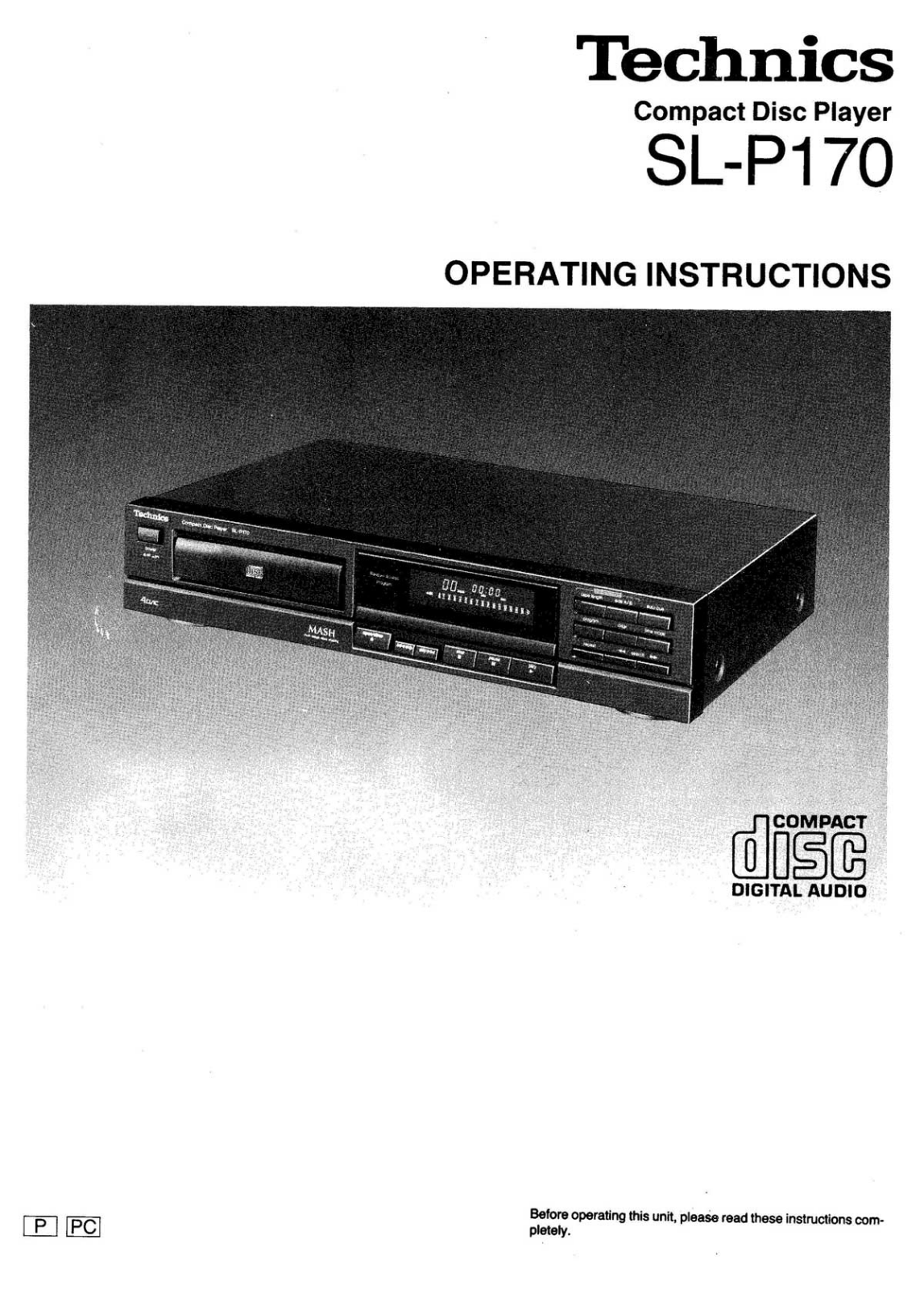 Technics SLP-170 Owners manual