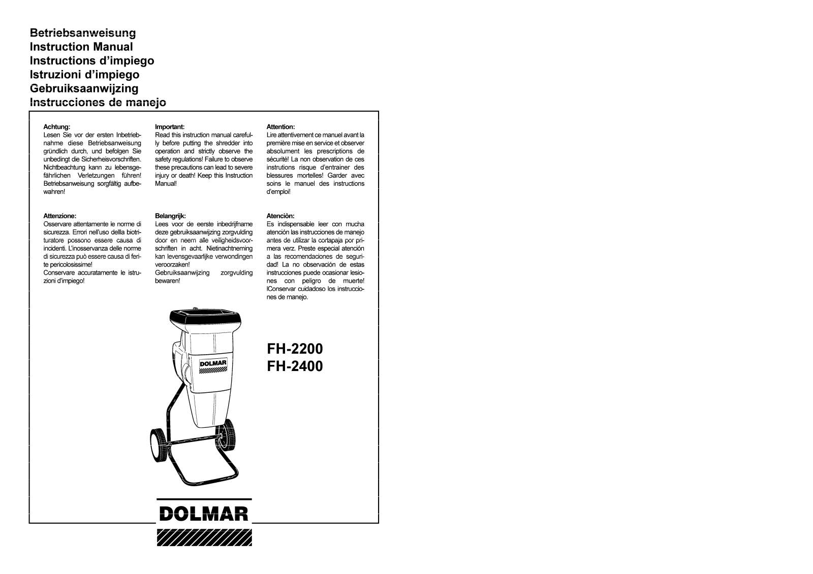 Dolmar FH-2400, FH-2200 User Manual