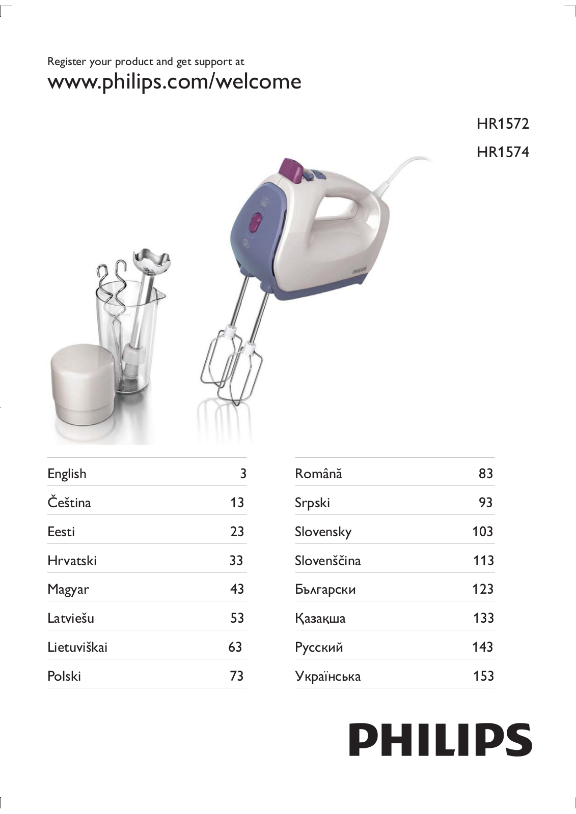 Philips HR 1572 User Manual