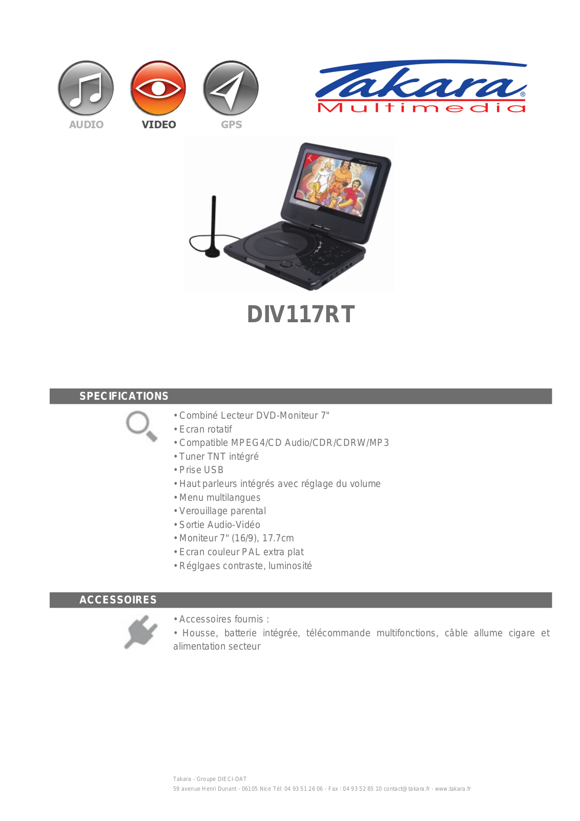 TAKARA DIV117RT User Manual