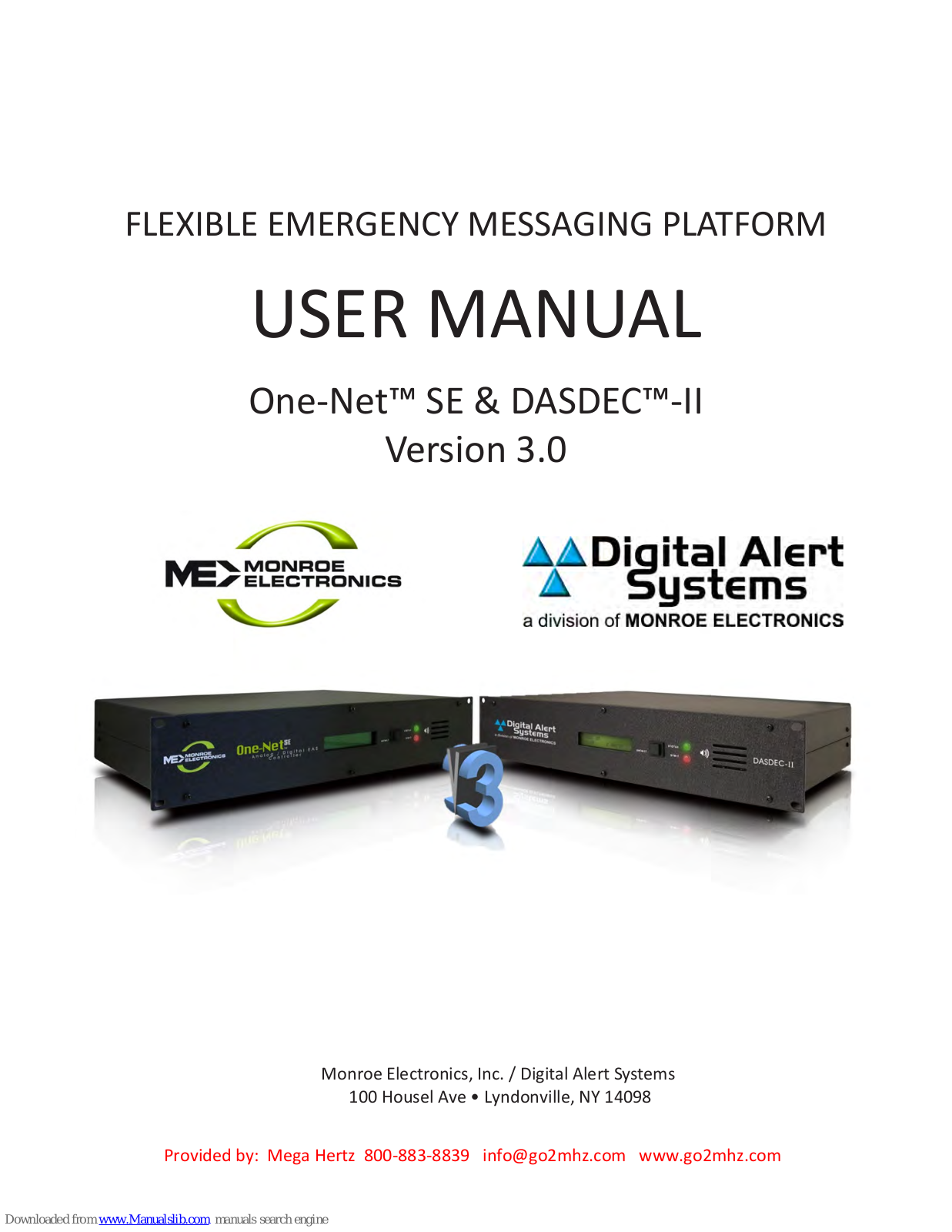 Monroe One-Net SE, R189SE, DASDEC-II User Manual