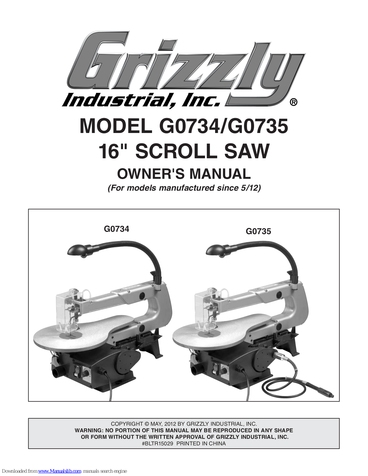 Grizzly G0735 Owner's Manual