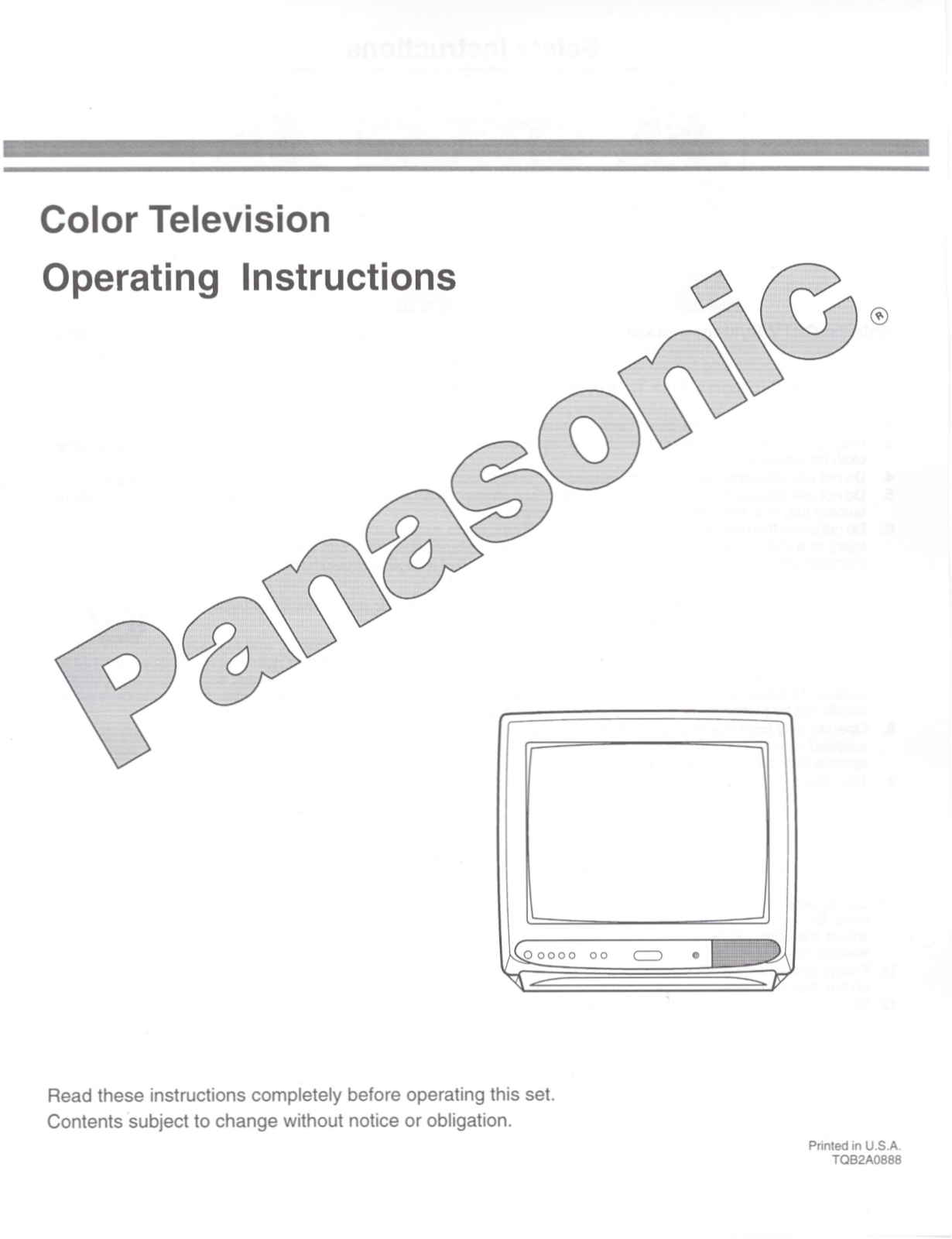 Panasonic CT-13R12T2, CT-13R13T User Manual