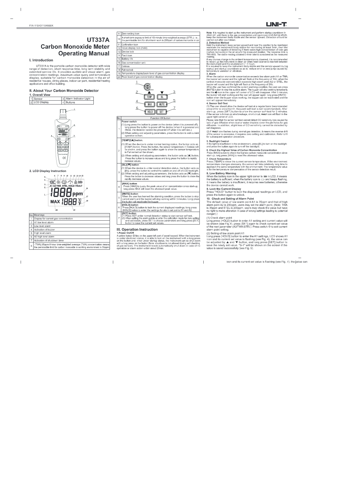 UNI-T UT337A User guide - ManualMachine.com