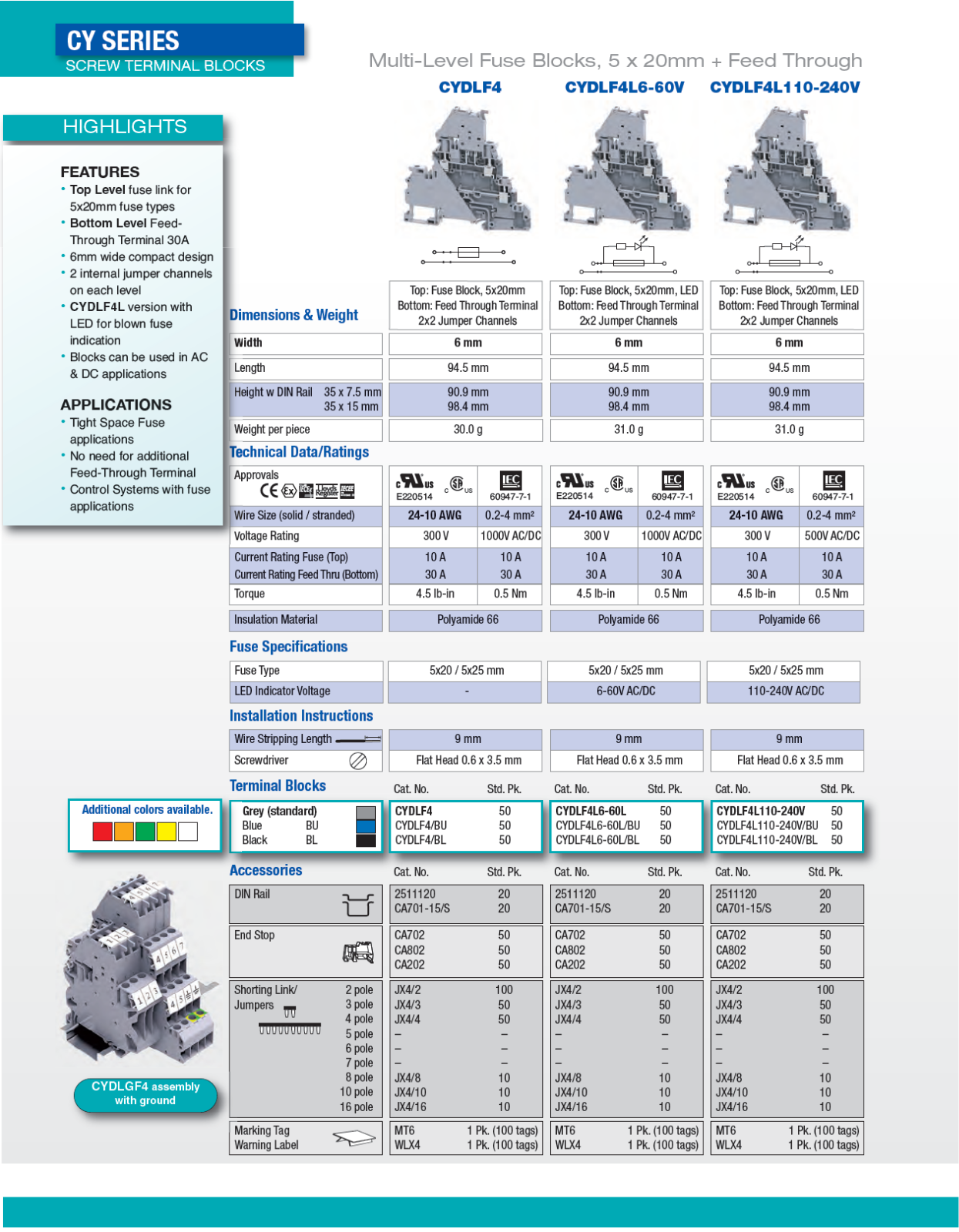 Altech CYDLF4 Catalog Page