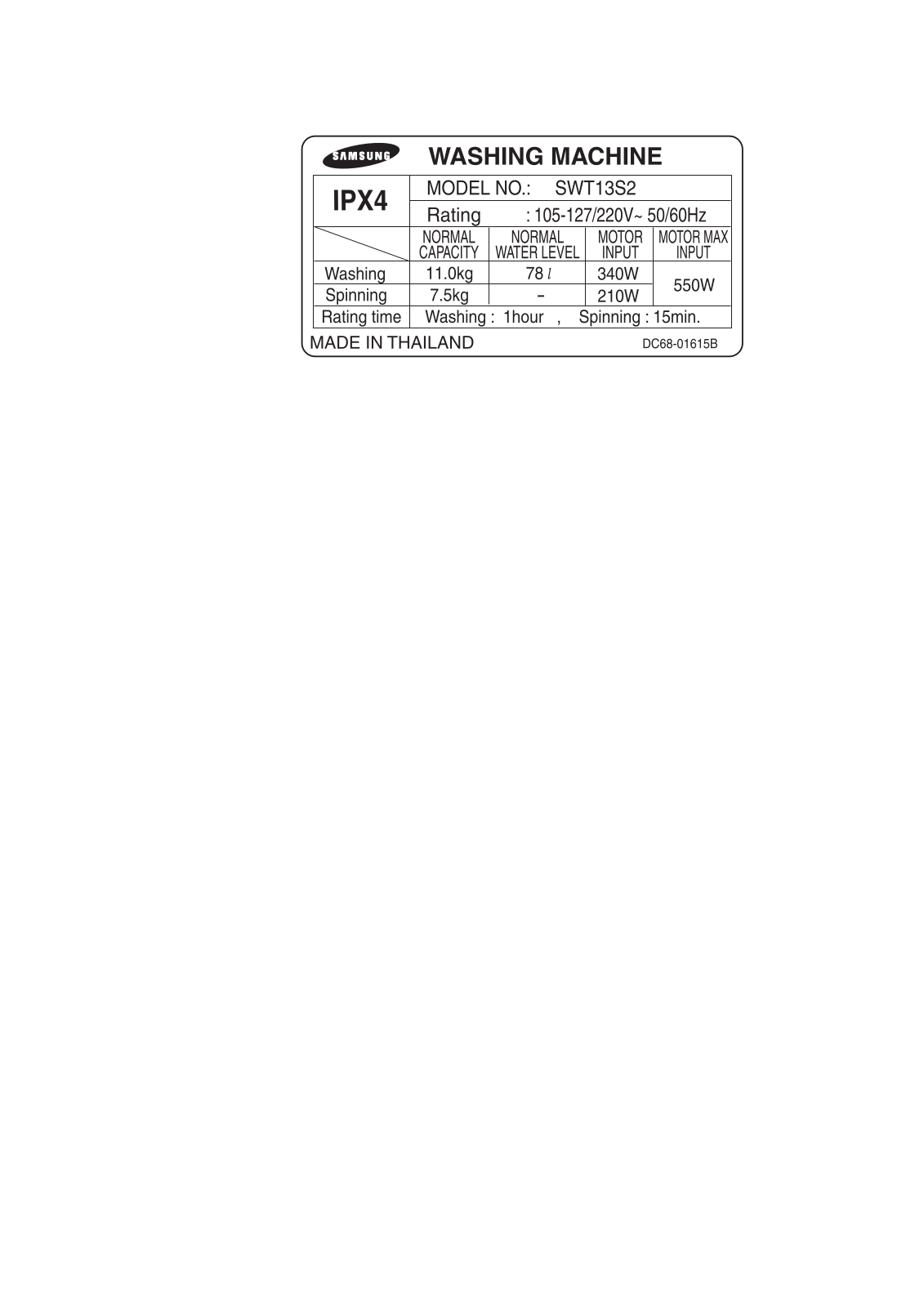 Samsung SWT50B3P, SWT50B3 User Manual