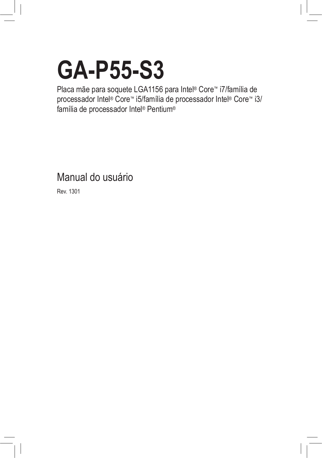 Gigabyte GA-P55-S3 User Manual