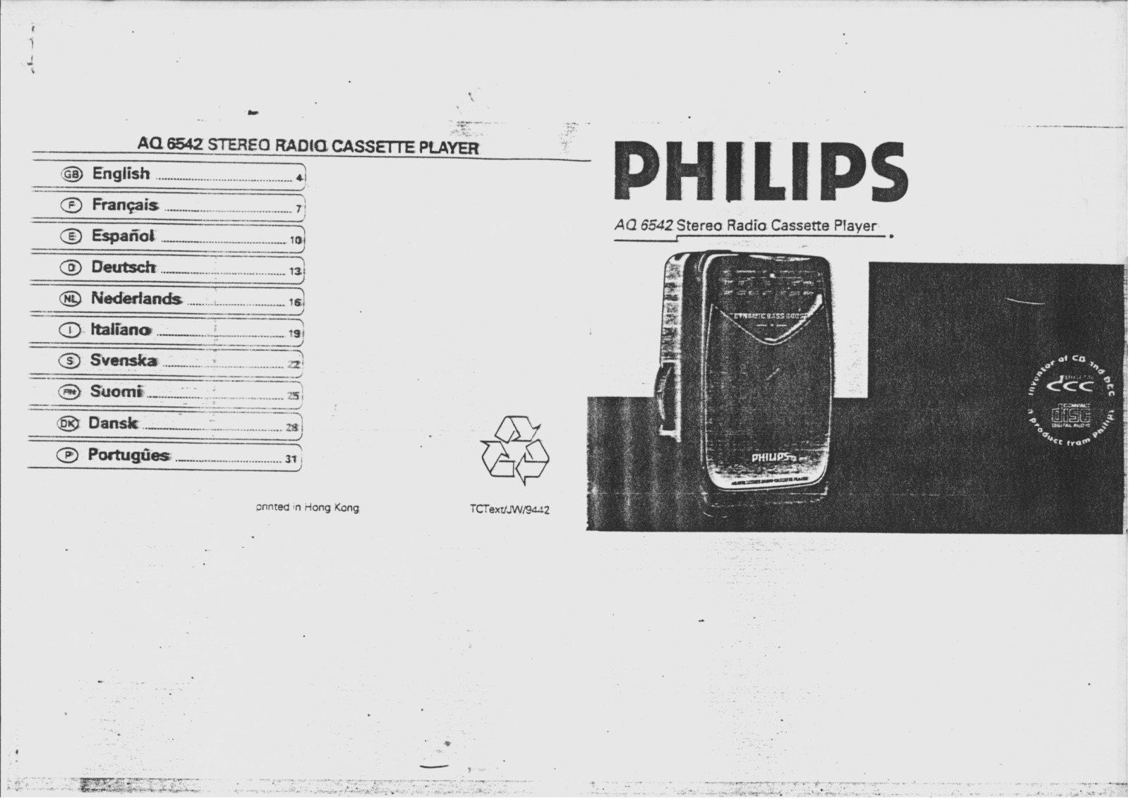 Philips AQ6542 User Manual