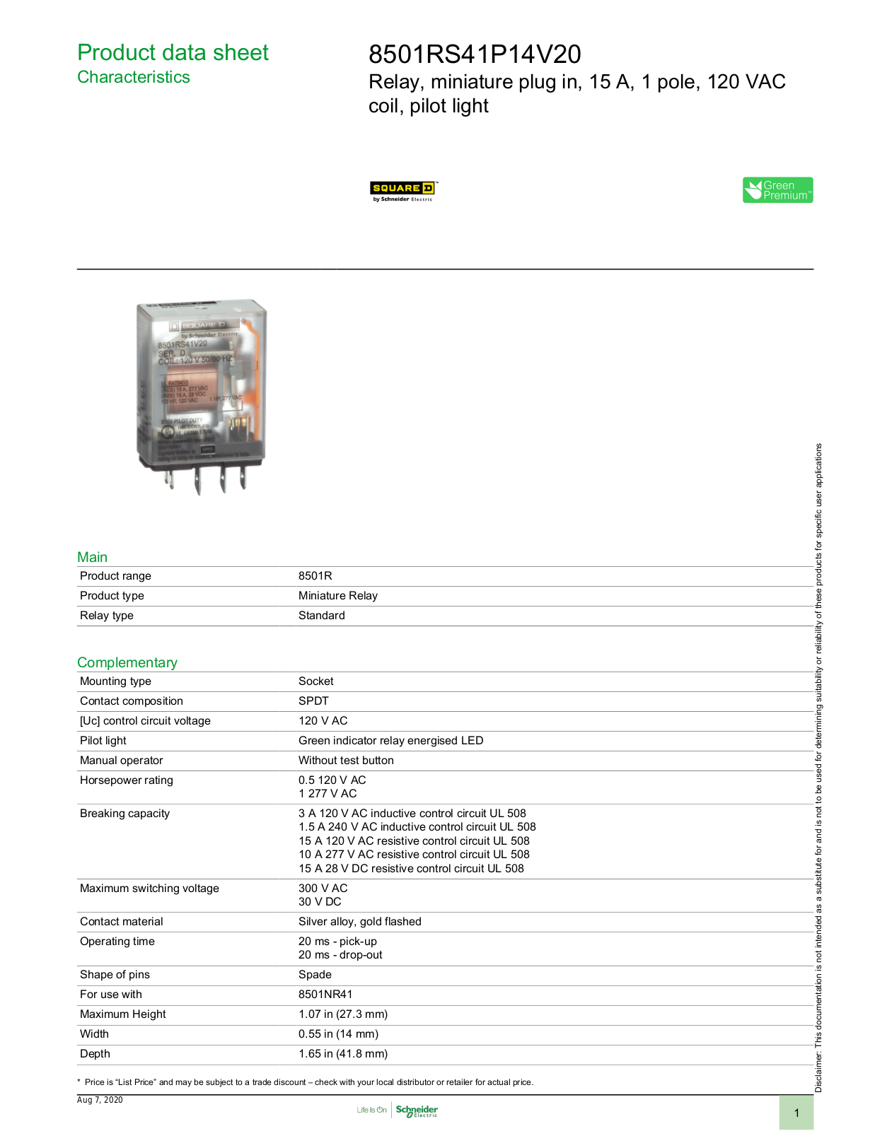Square D 8501RS41P14V20 Data Sheet - ManualMachine.com