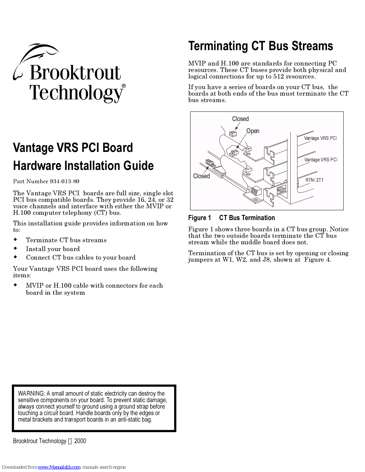Brooktrout Technology VRS Hardware Install Manual - ManualMachine.com