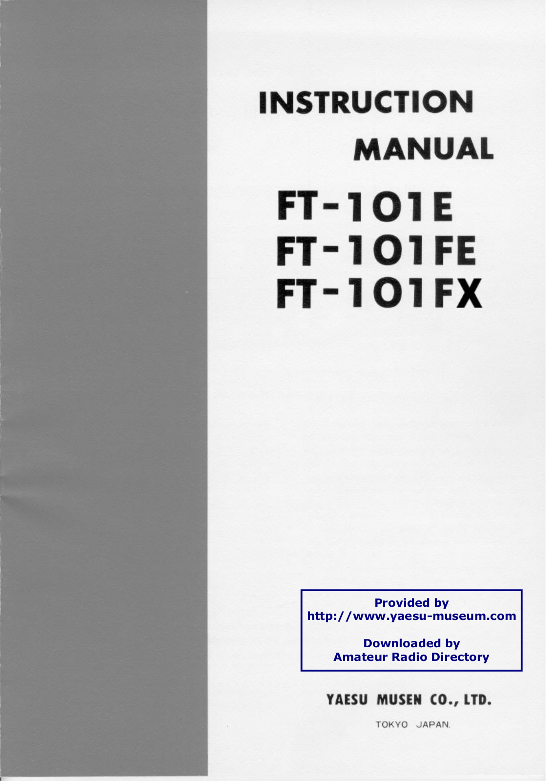 Yaesu FT101F User Manual