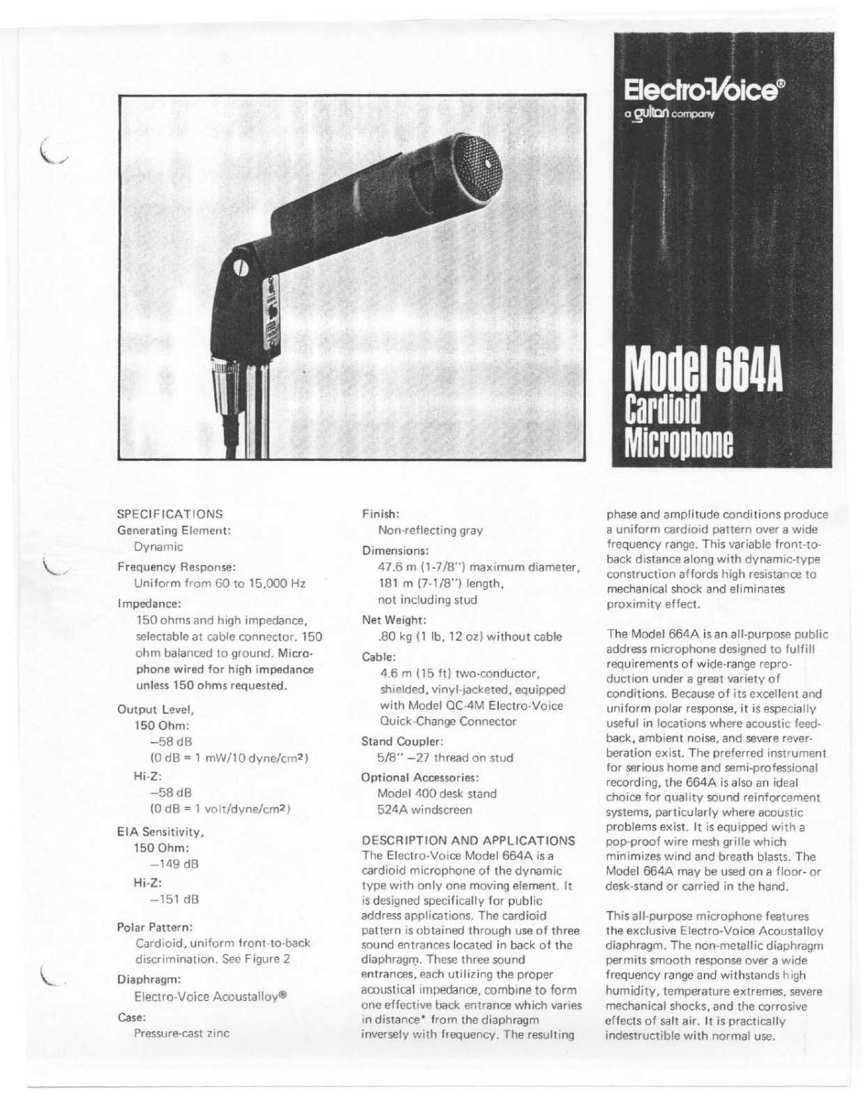 Electro-Voice 664A User Manual