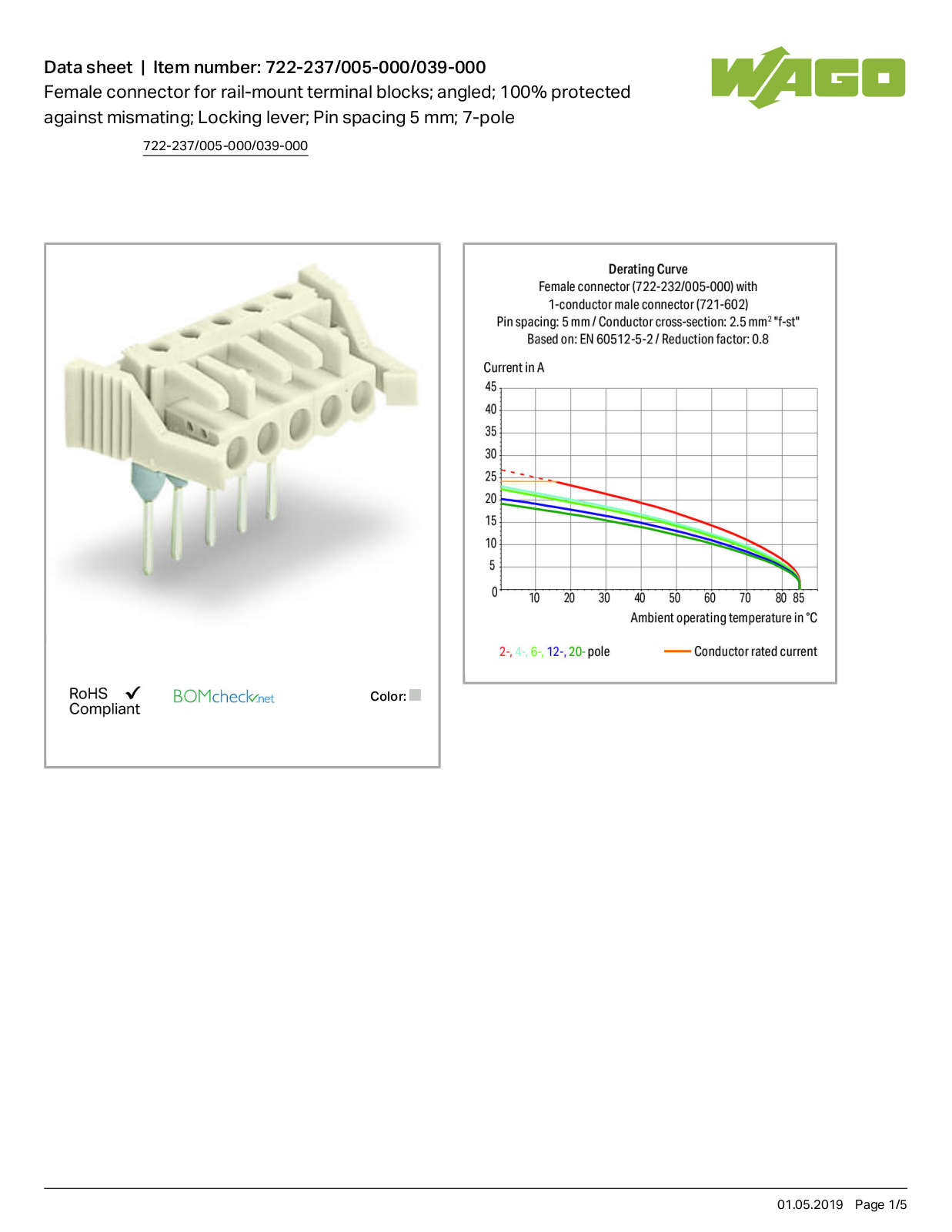 Wago 722-237/005-000/039-000 Data Sheet