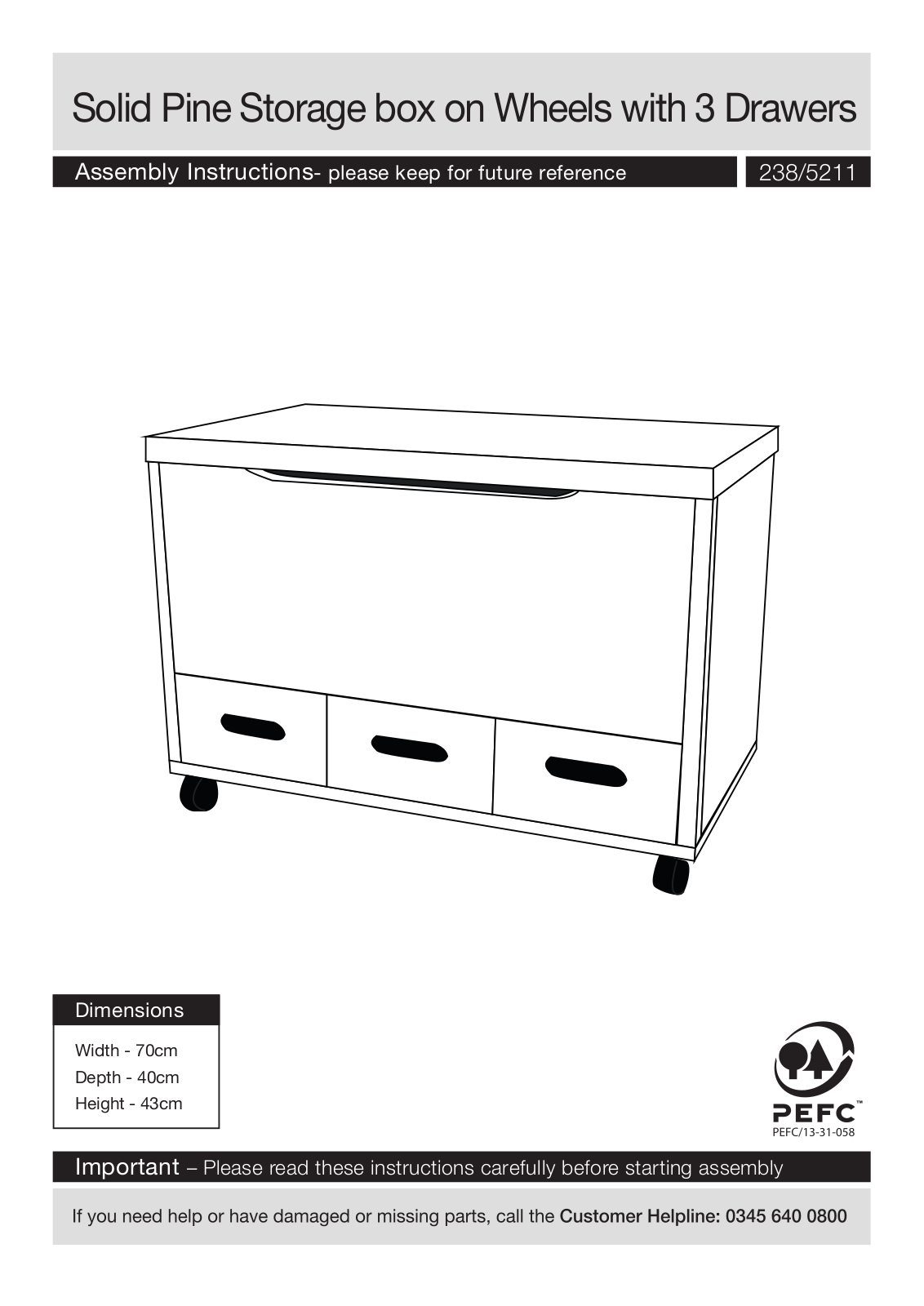 Argos COF3CF ASSEMBLY INSTRUCTIONS