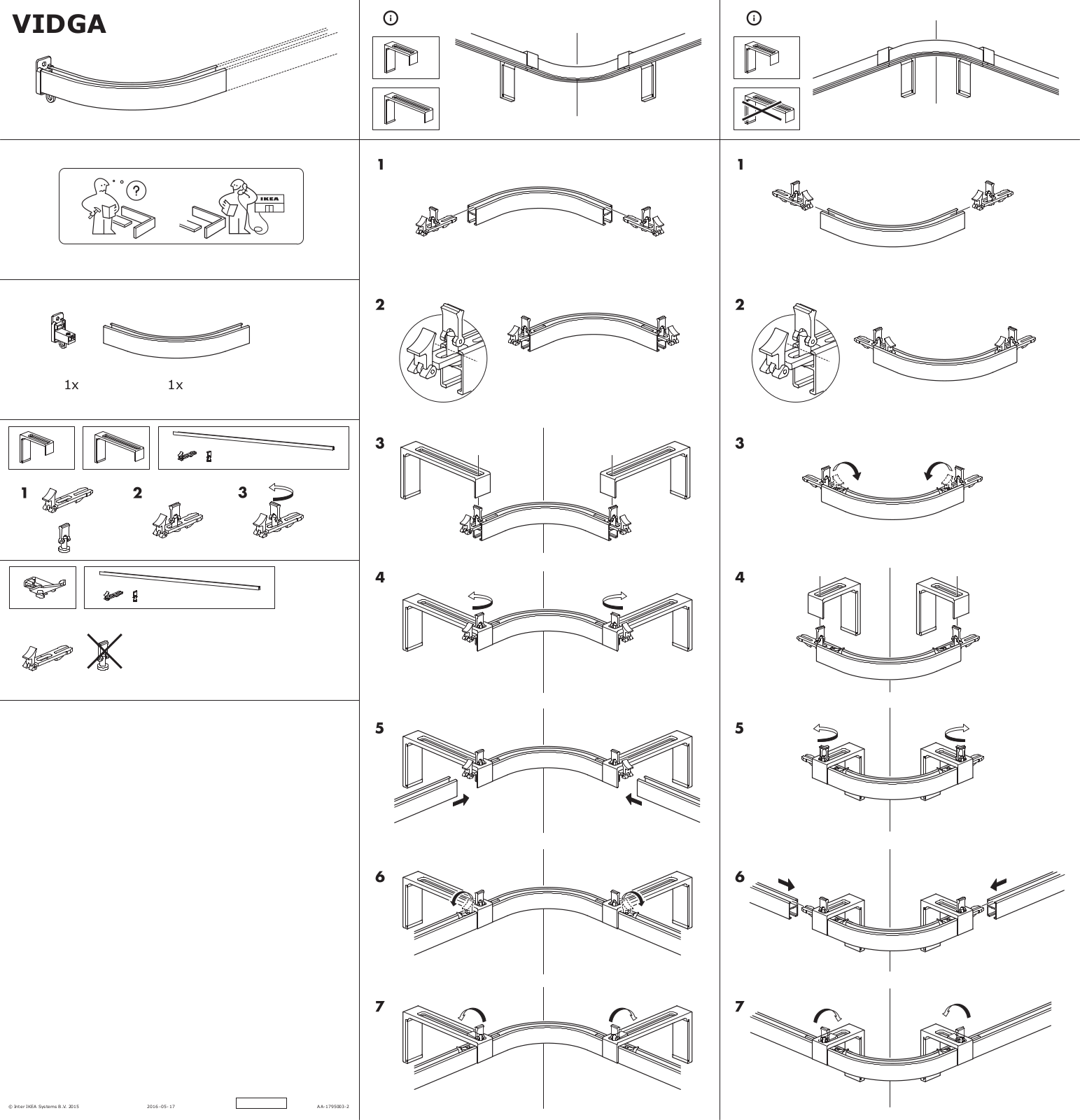 Ikea S39166400, S79166399, S79166403, 40299098 Assembly instructions