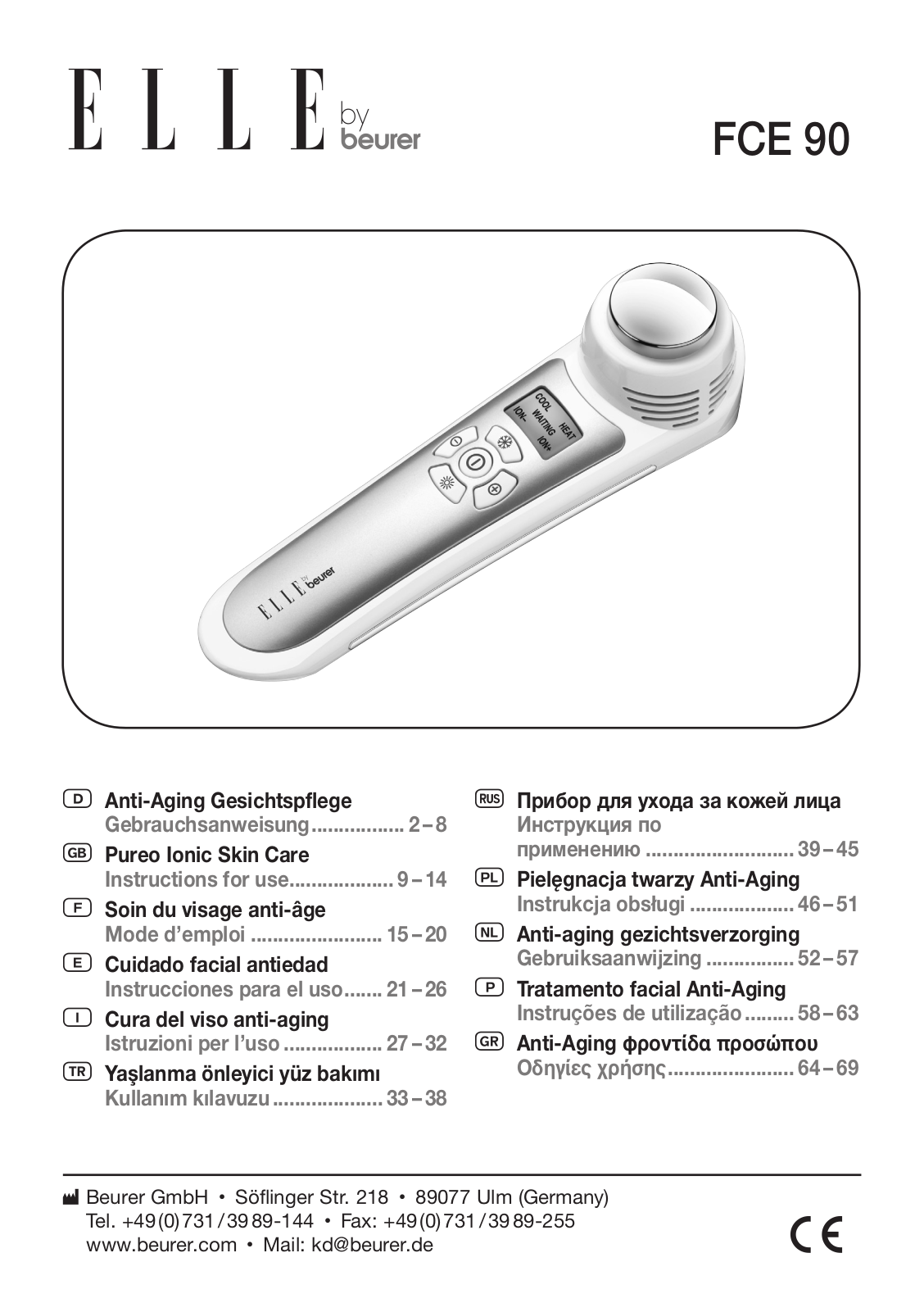 Beurer FCE 90 User Manual