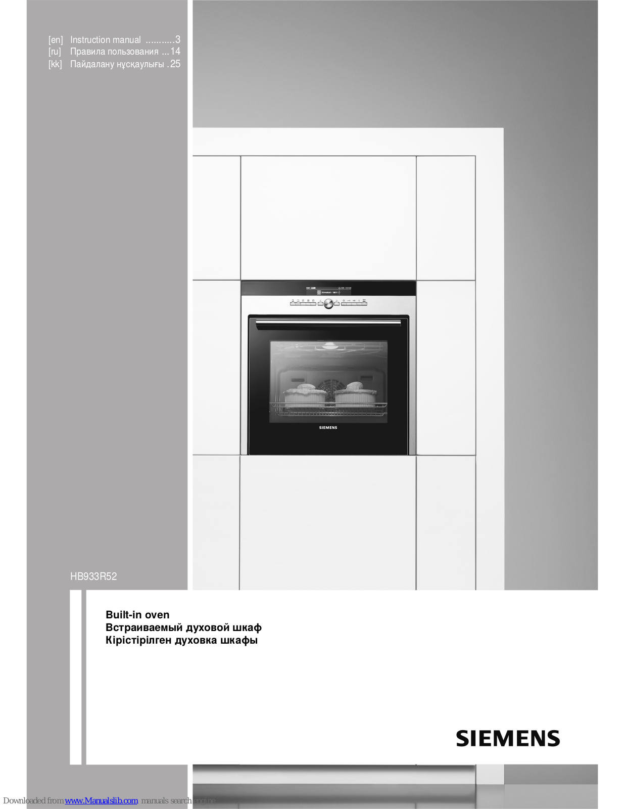 Siemens HB933R52 Instruction Manual