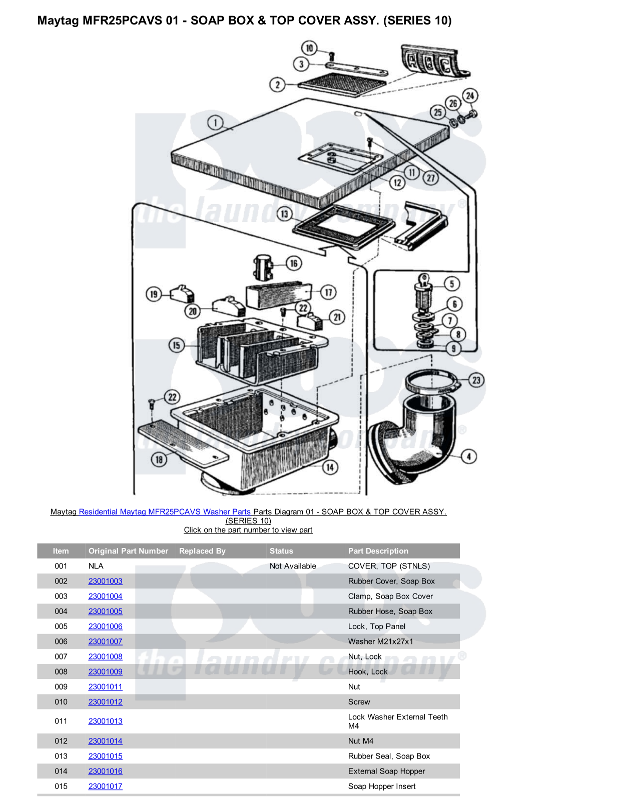 Maytag MFR25PCAVS Parts Diagram