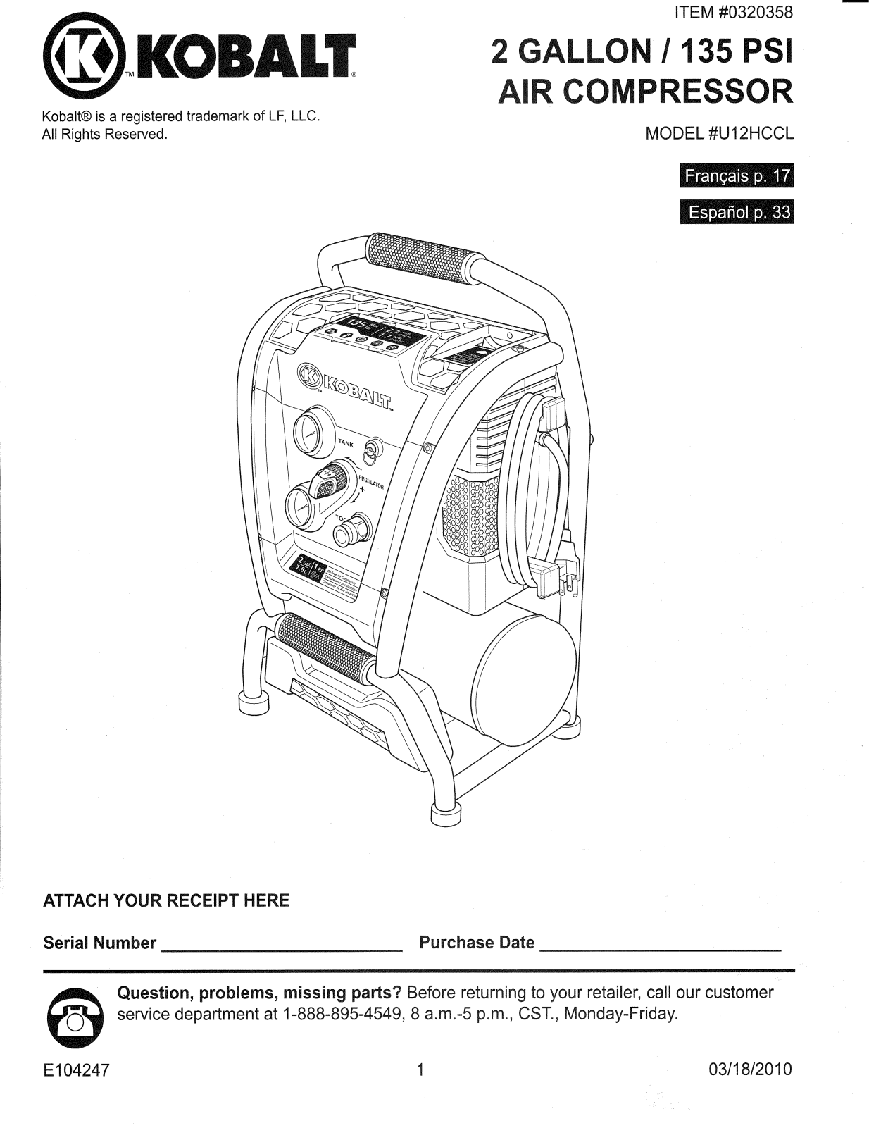 Kobal U12HCCL User Manual