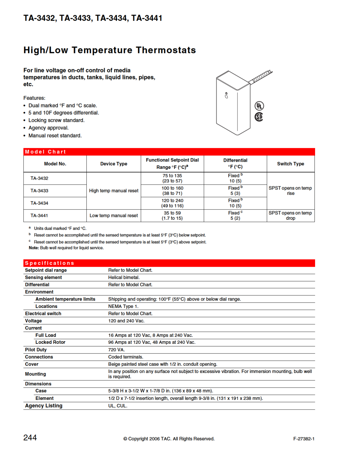 Schneider Electric TA-3432, TA-3433, TA-3434, TA-3441 Catalog Page