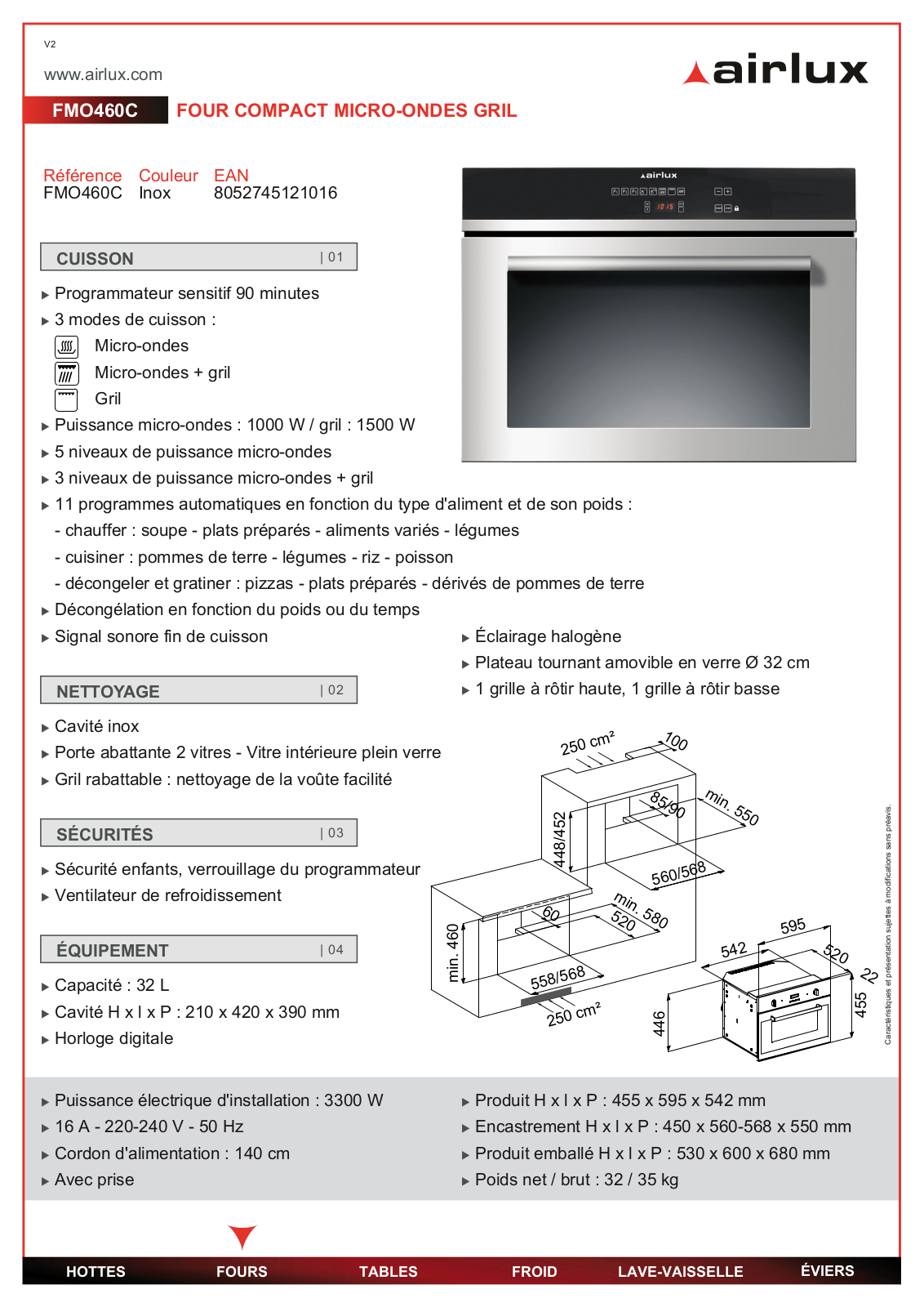 Airlux FMO460C DATAHSHEET